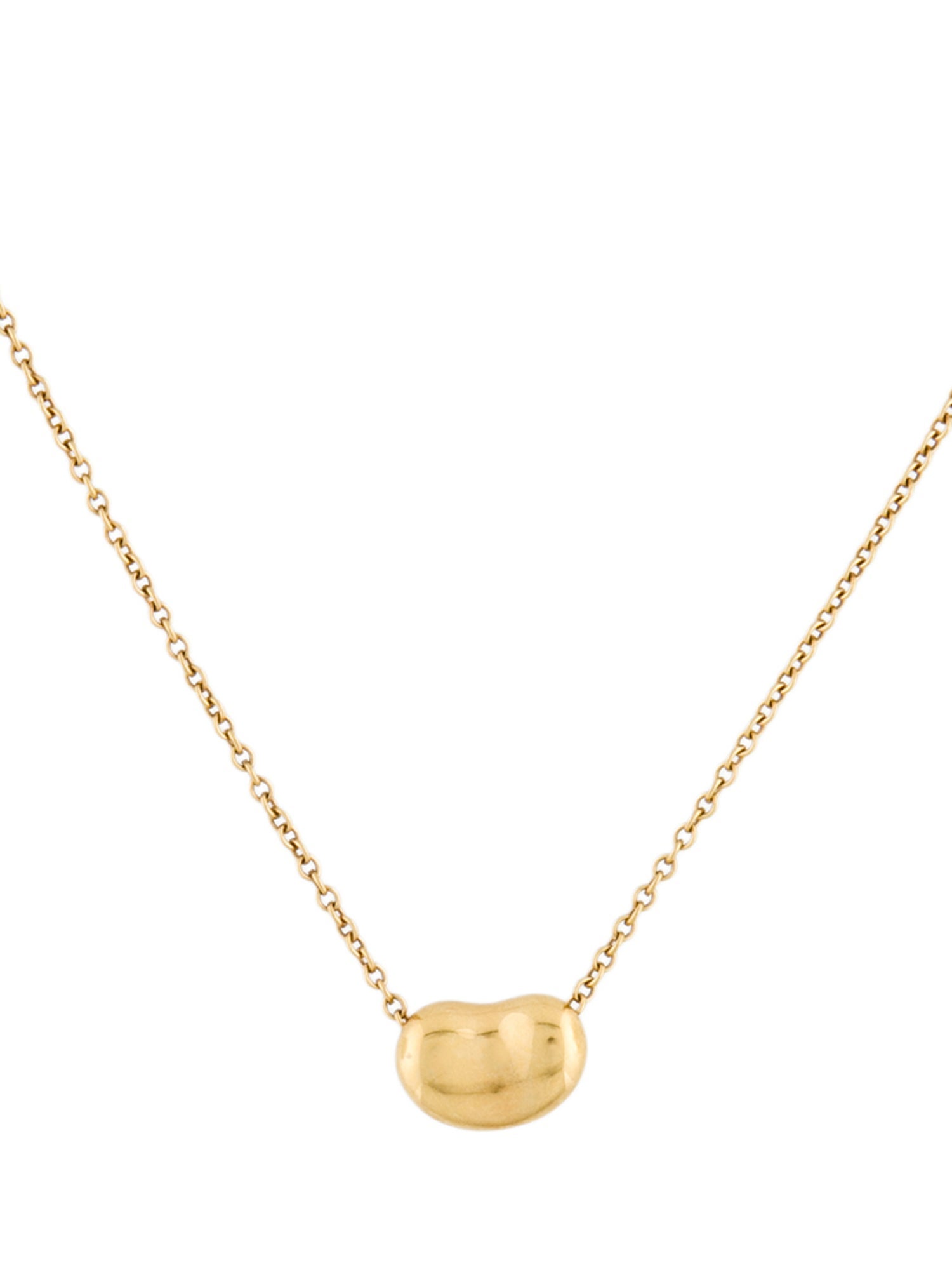 Tiffany & Co. 18K Bean Design Pendant Necklace, 9mm