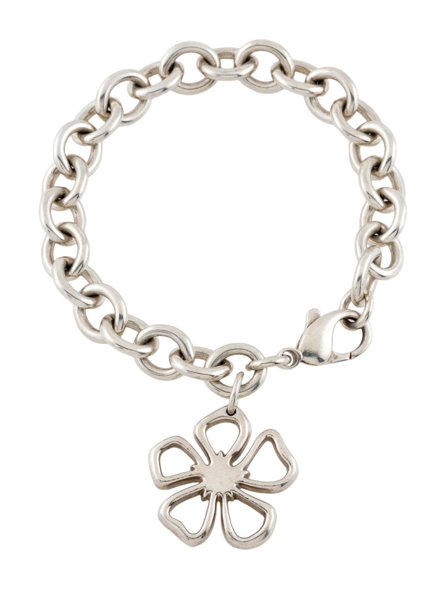 Tiffany & Co. Open Flower Charm Bracelet