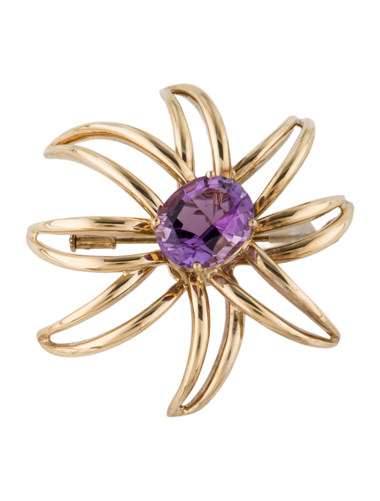 Tiffany & Co. Vintage 18K 6.88ctw Amethyst Fireworks Brooch