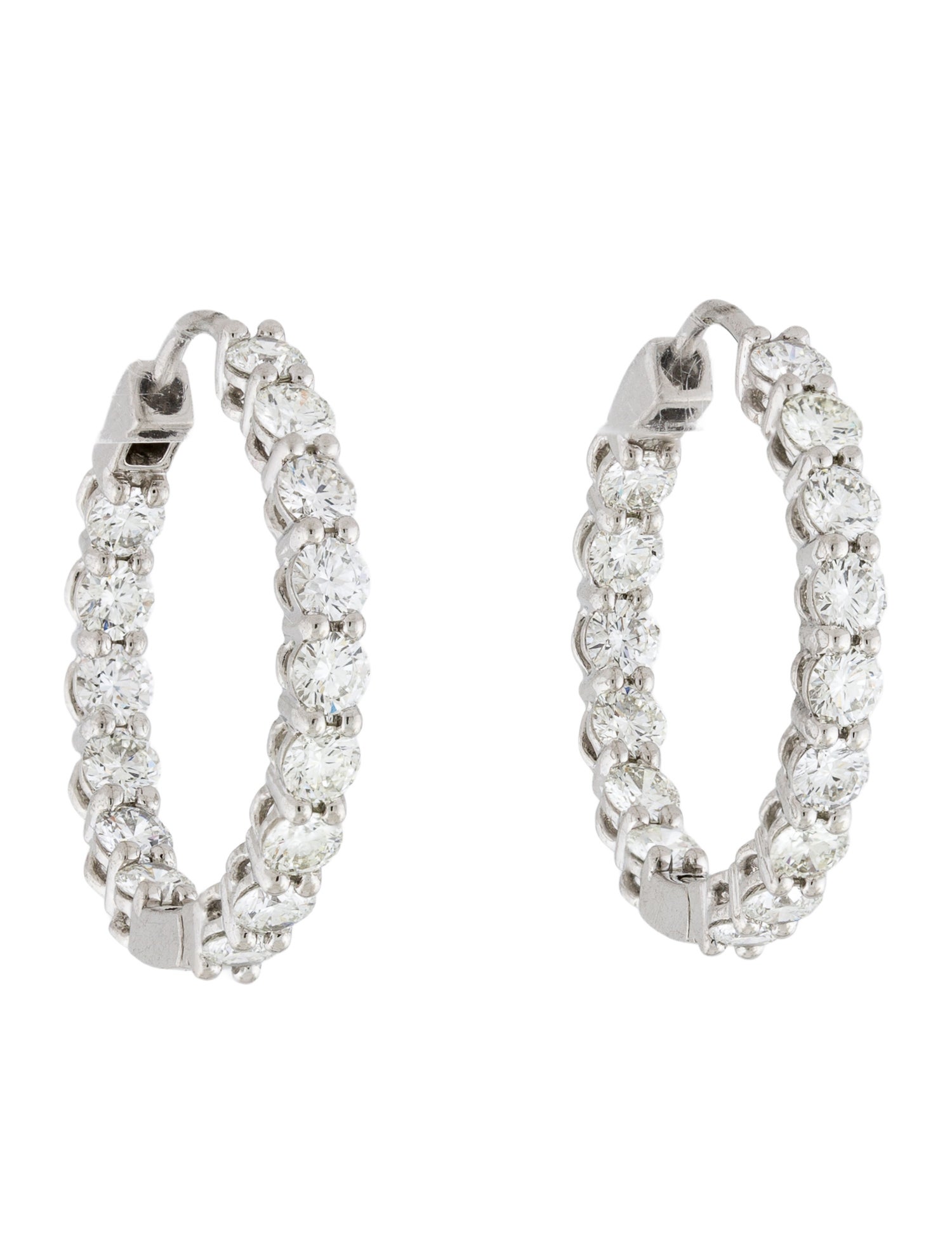 Tiffany & Co. Platinum Diamond Hoop Earrings