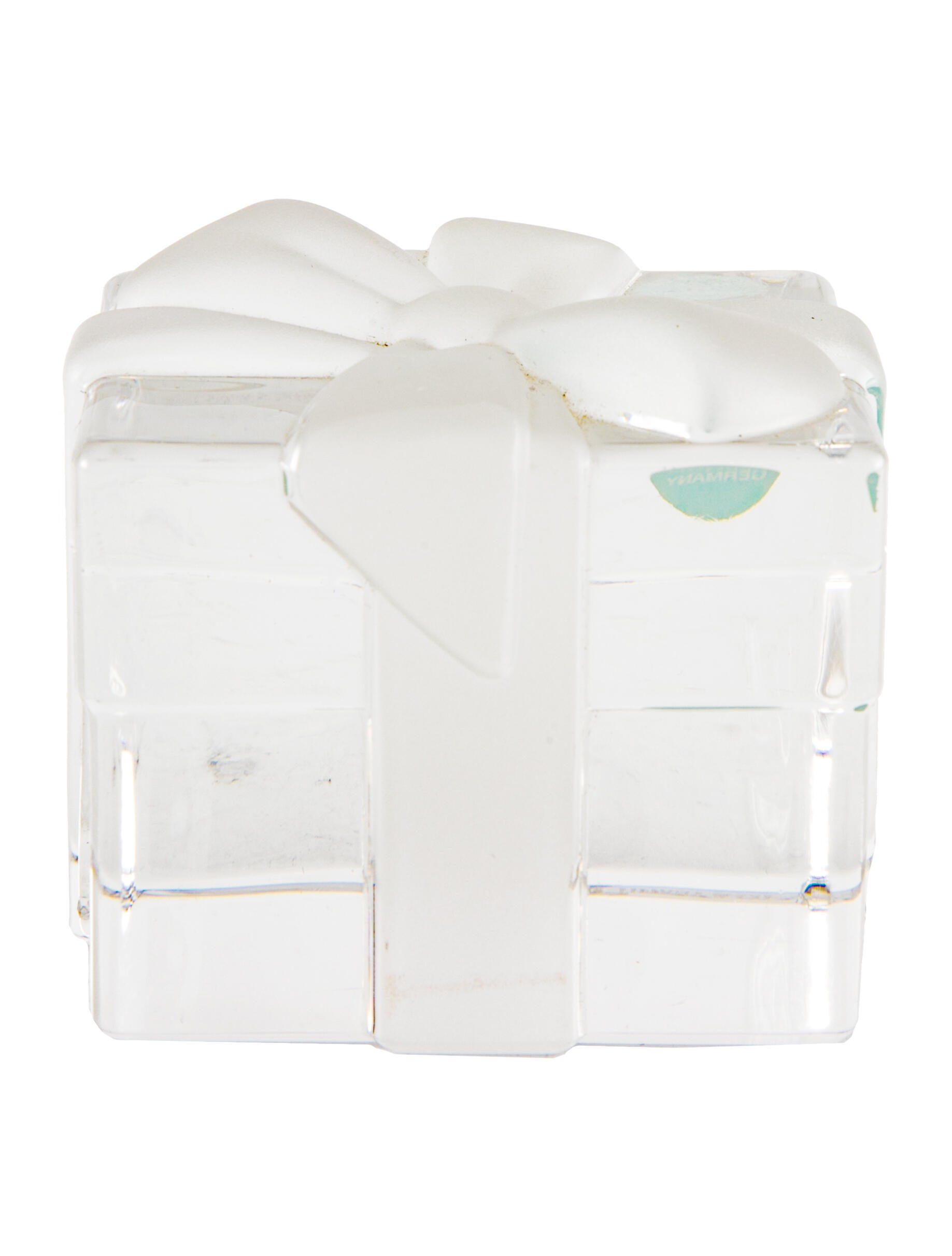 Tiffany & Co. Crystal Gift Box Paperweight