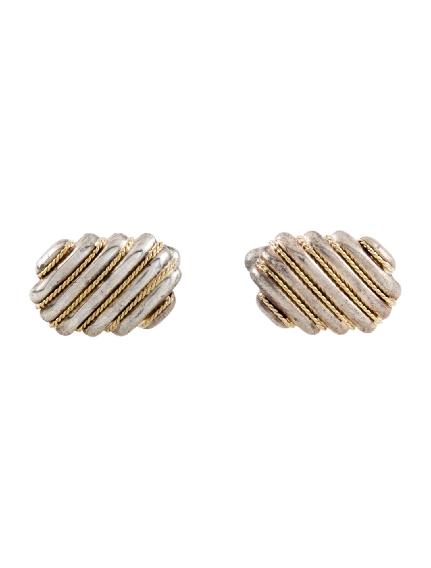 Tiffany & Co. Vintage Two-Tone Rope Chain Cufflinks