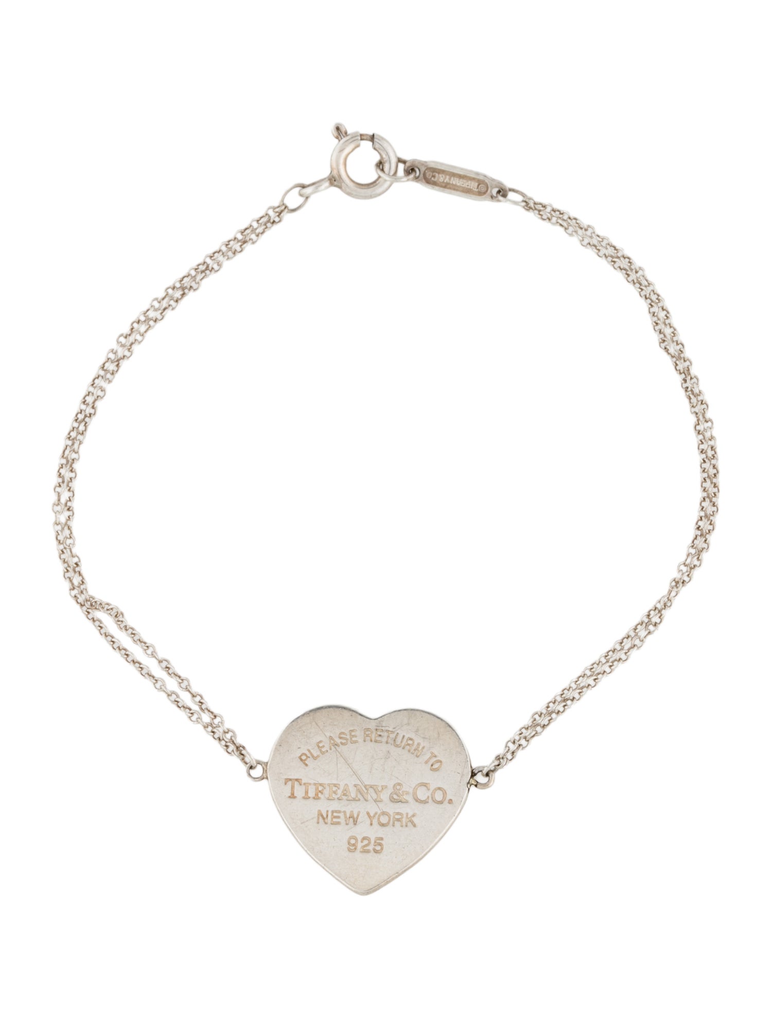 Tiffany & Co. Heart Tag Double Chain Bracelet