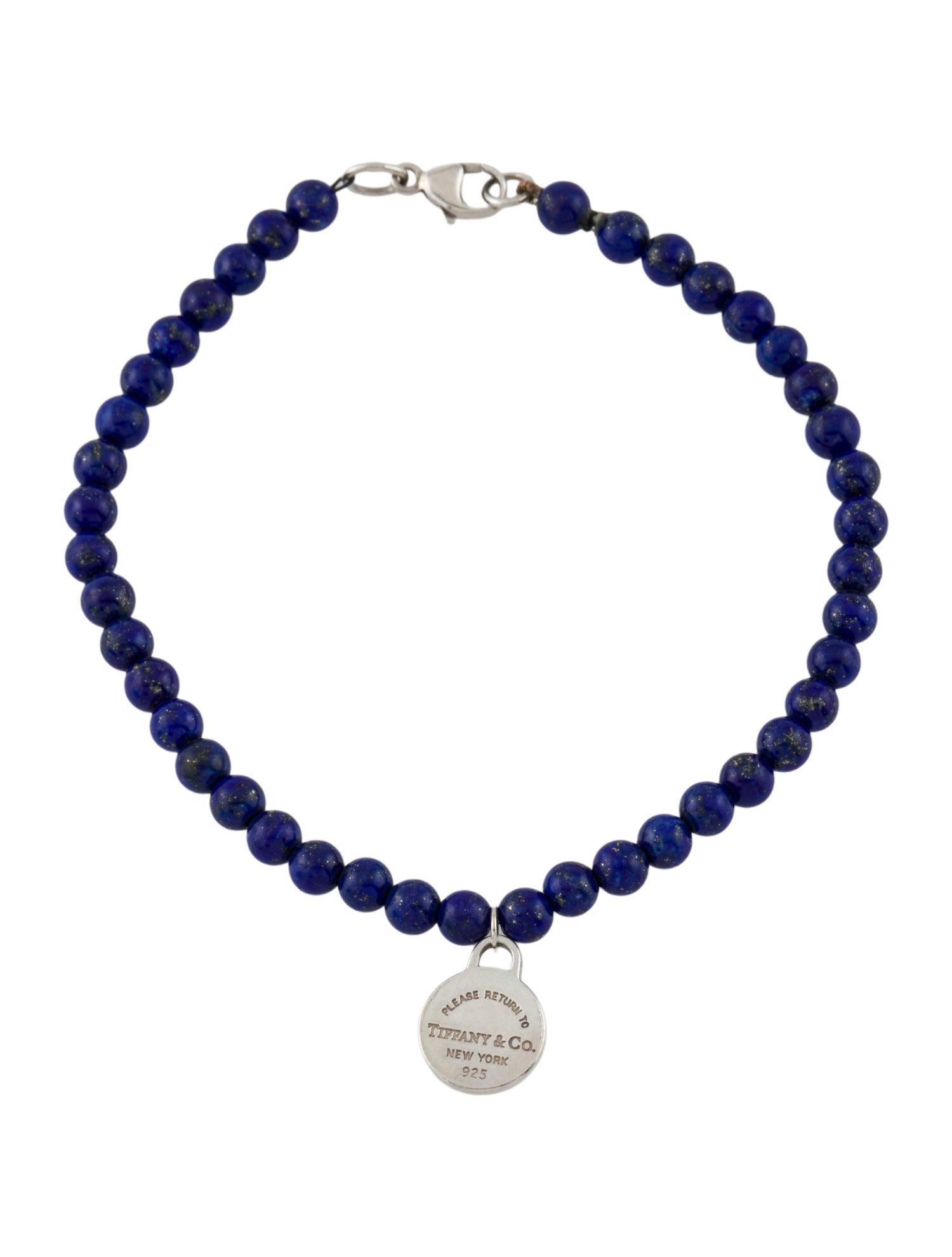 Tiffany & Co. Lapis Lazuli Round Tag Bead Bracelet
