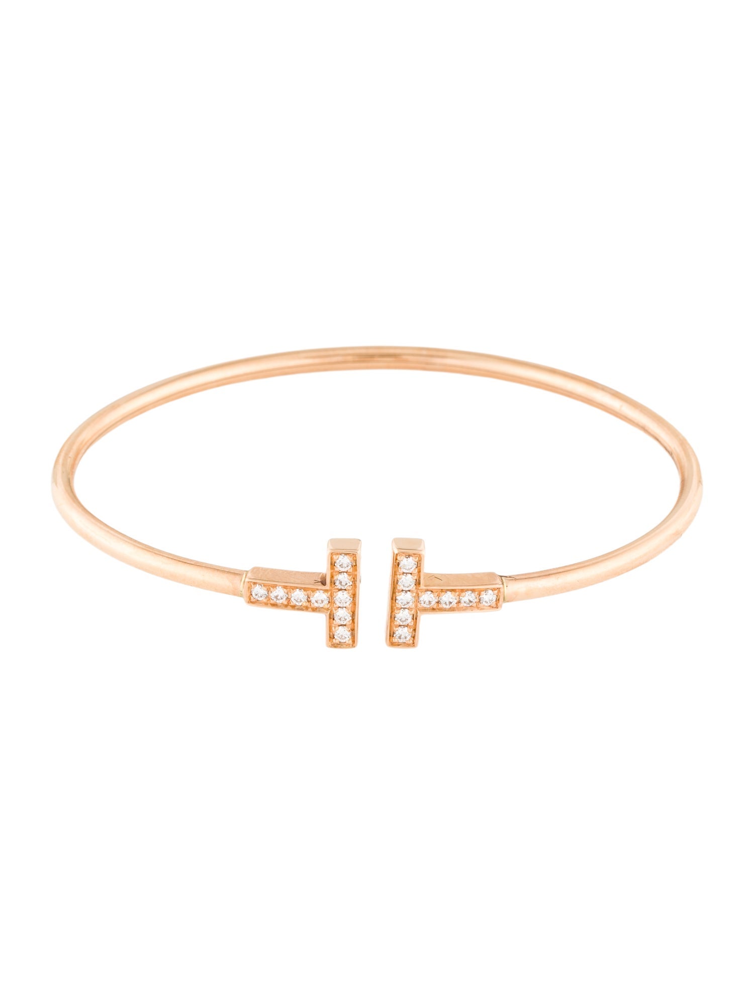 Tiffany & Co. 18K Diamond Tiffany T Wire Bracelet
