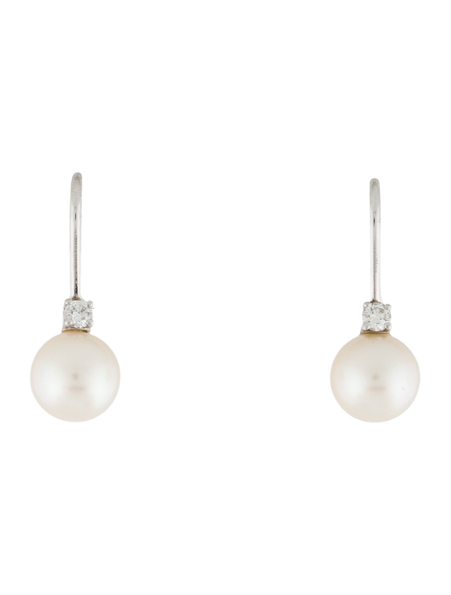 Tiffany & Co. 18K Akoya Cultured Pearl & Diamond Drop Earrings