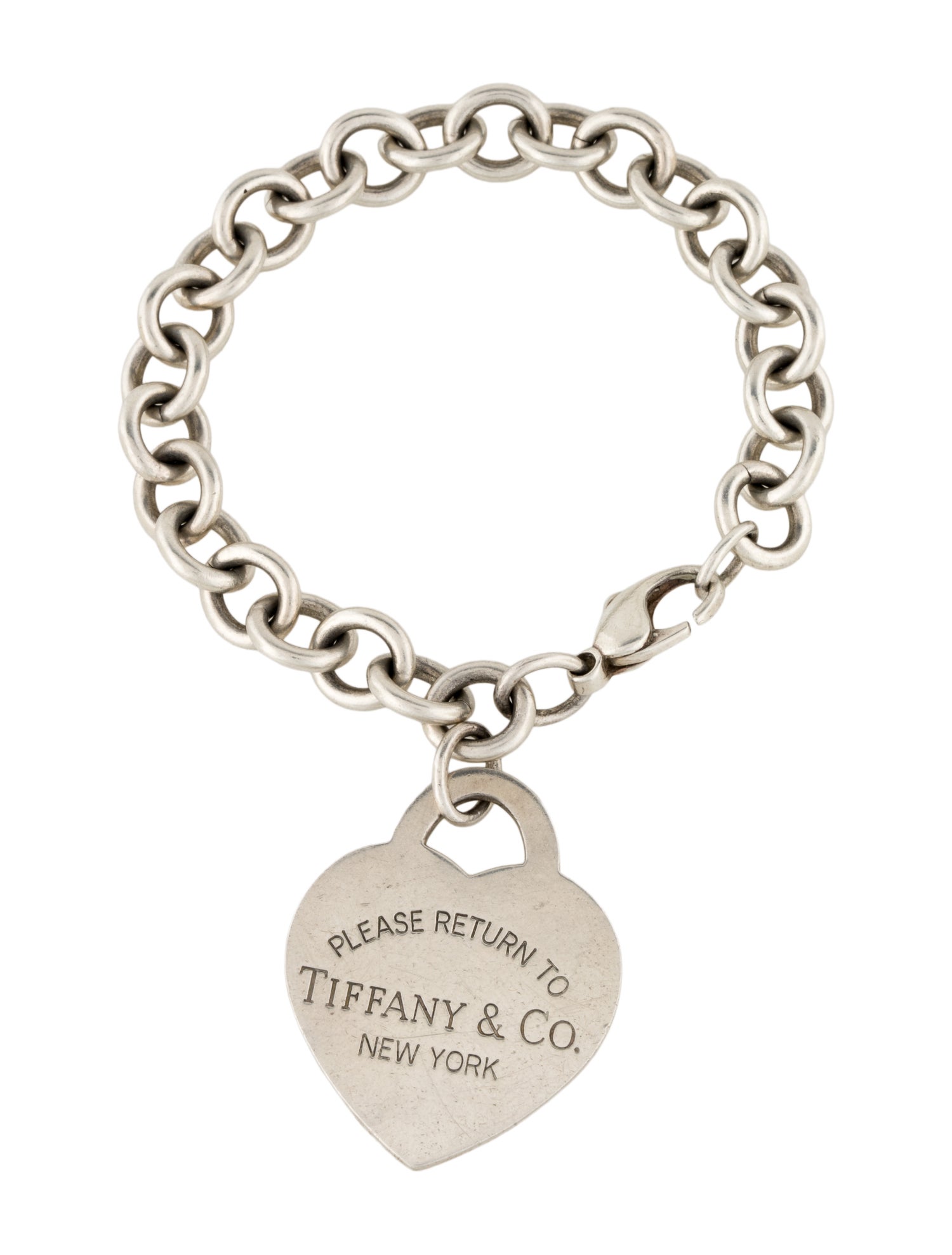 Tiffany & Co. Extra Large Heart Tag Link Charm Bracelet