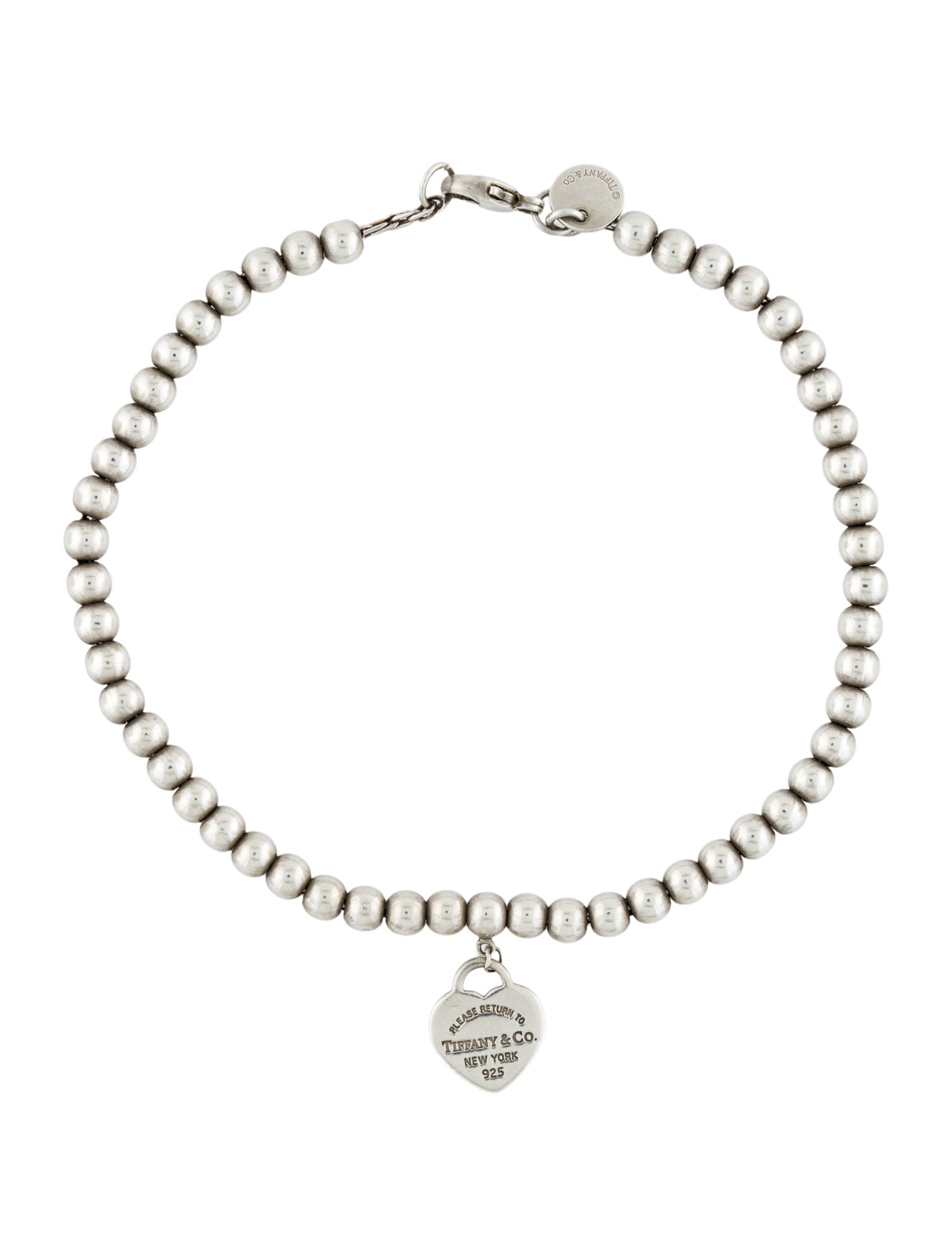 Tiffany & Co. Pink Heart Tag Bead Bracelet