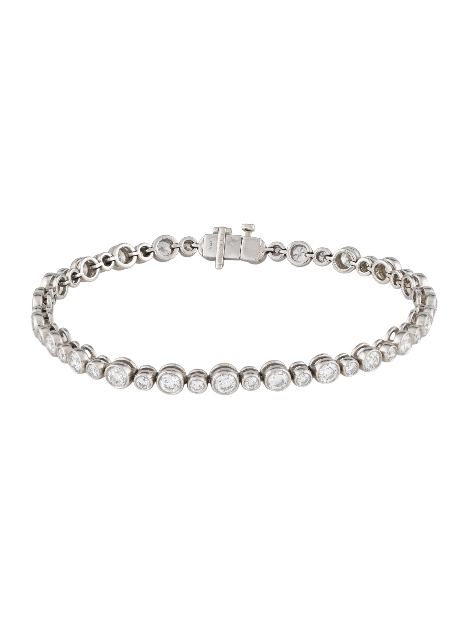 Tiffany & Co. Platinum 3.56ctw Diamond Jazz Tennis Bracelet
