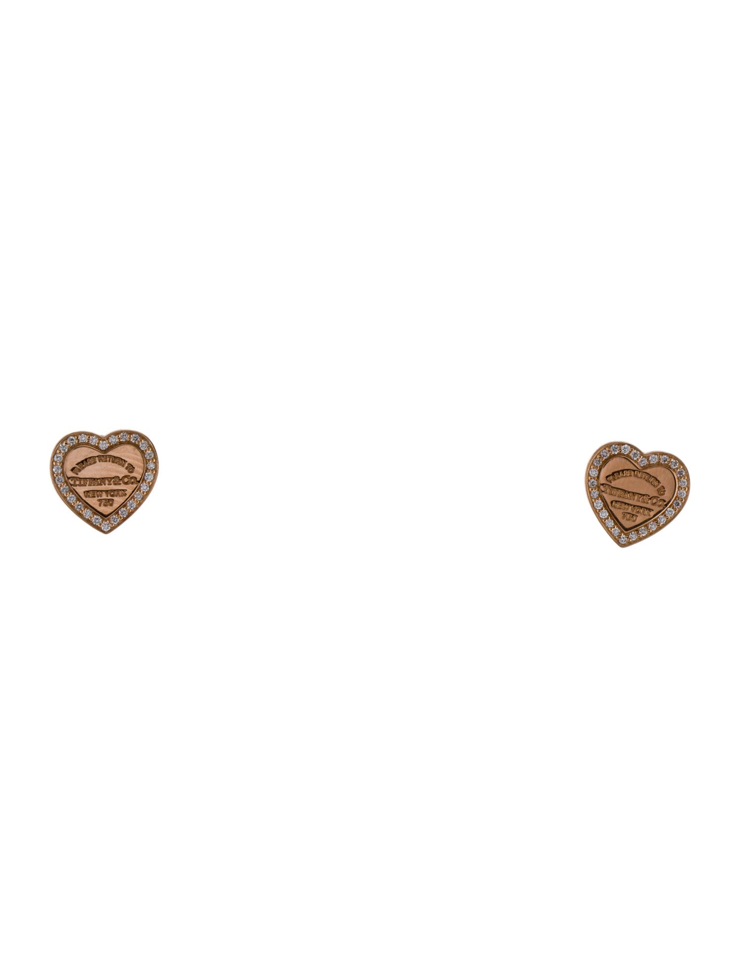 Tiffany & Co. 18K Diamond Heart Return To Tiffany Stud Earrings