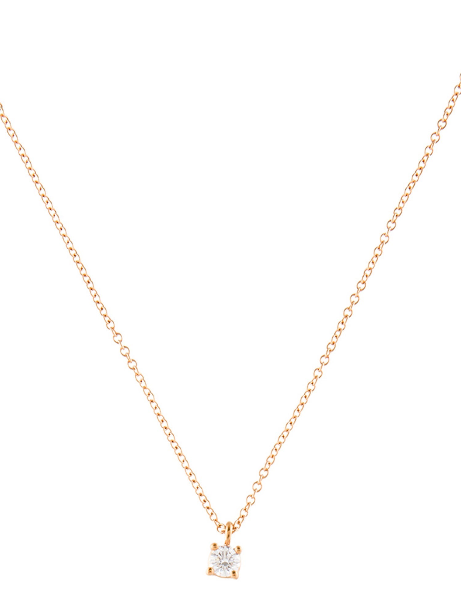 Tiffany & Co. 18K Diamond Solitaire Pendant Necklace