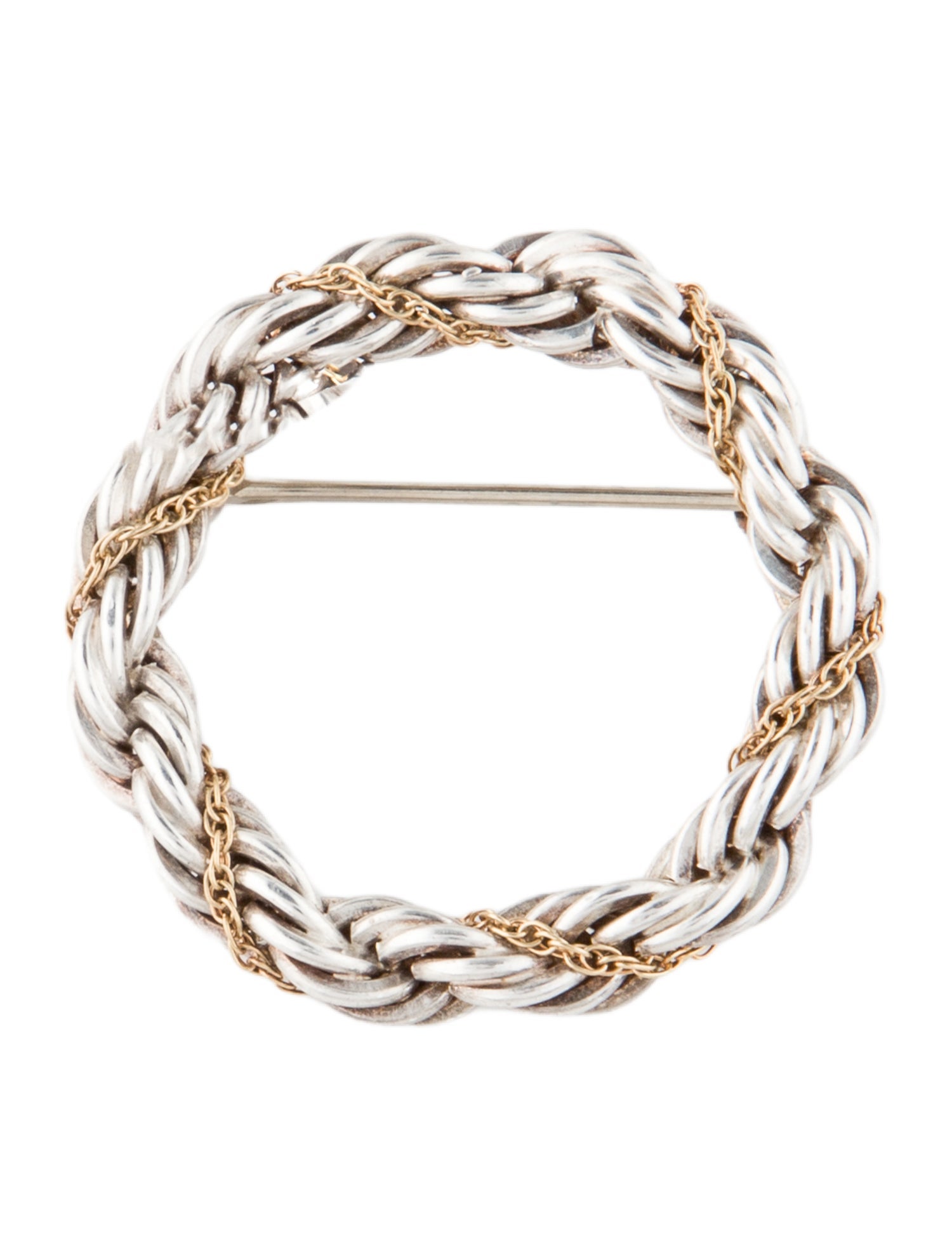 Tiffany & Co. Vintage Two-Tone Twisted Rope Circle Brooch