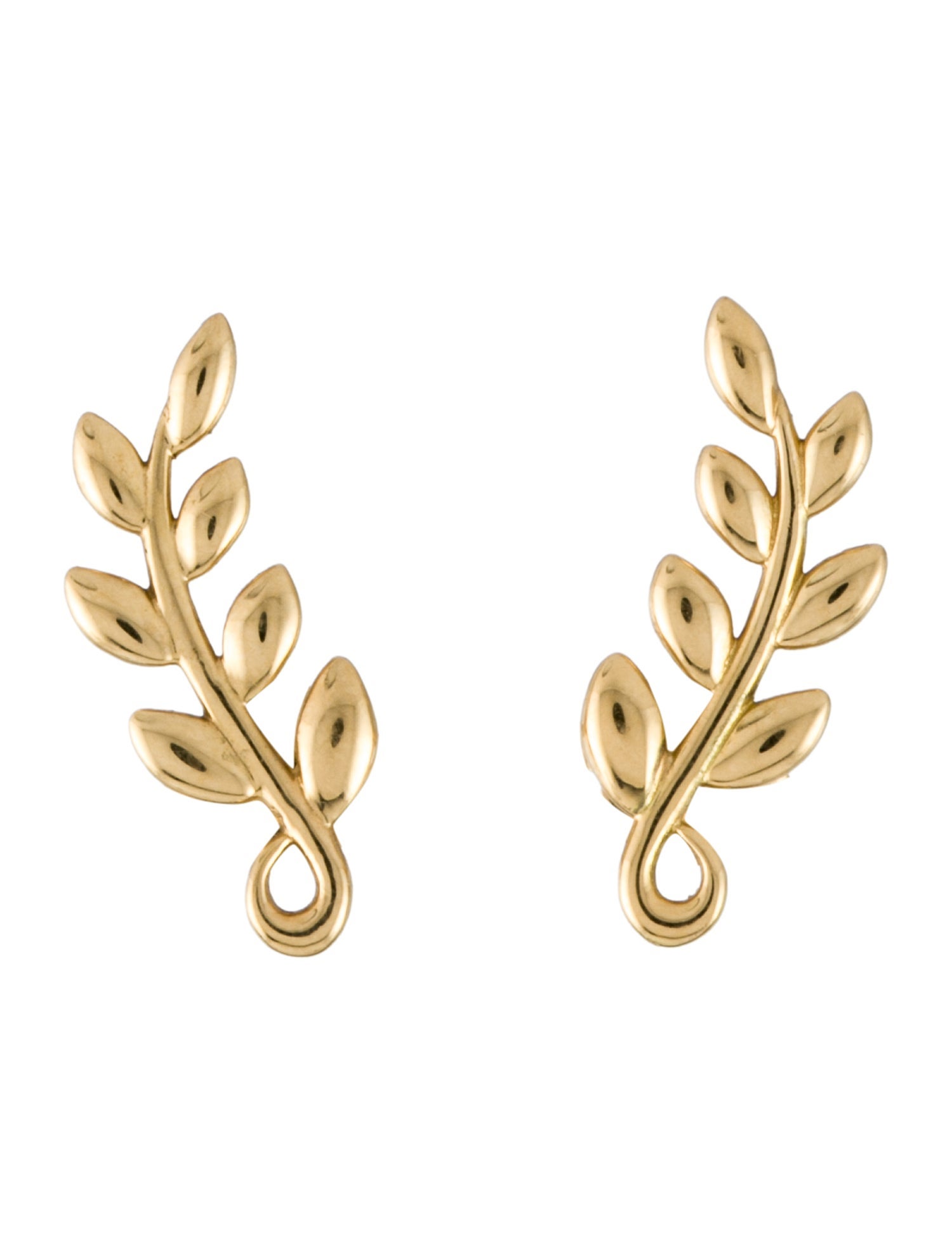 Tiffany & Co. 18K Olive Leaf Climber Earrings