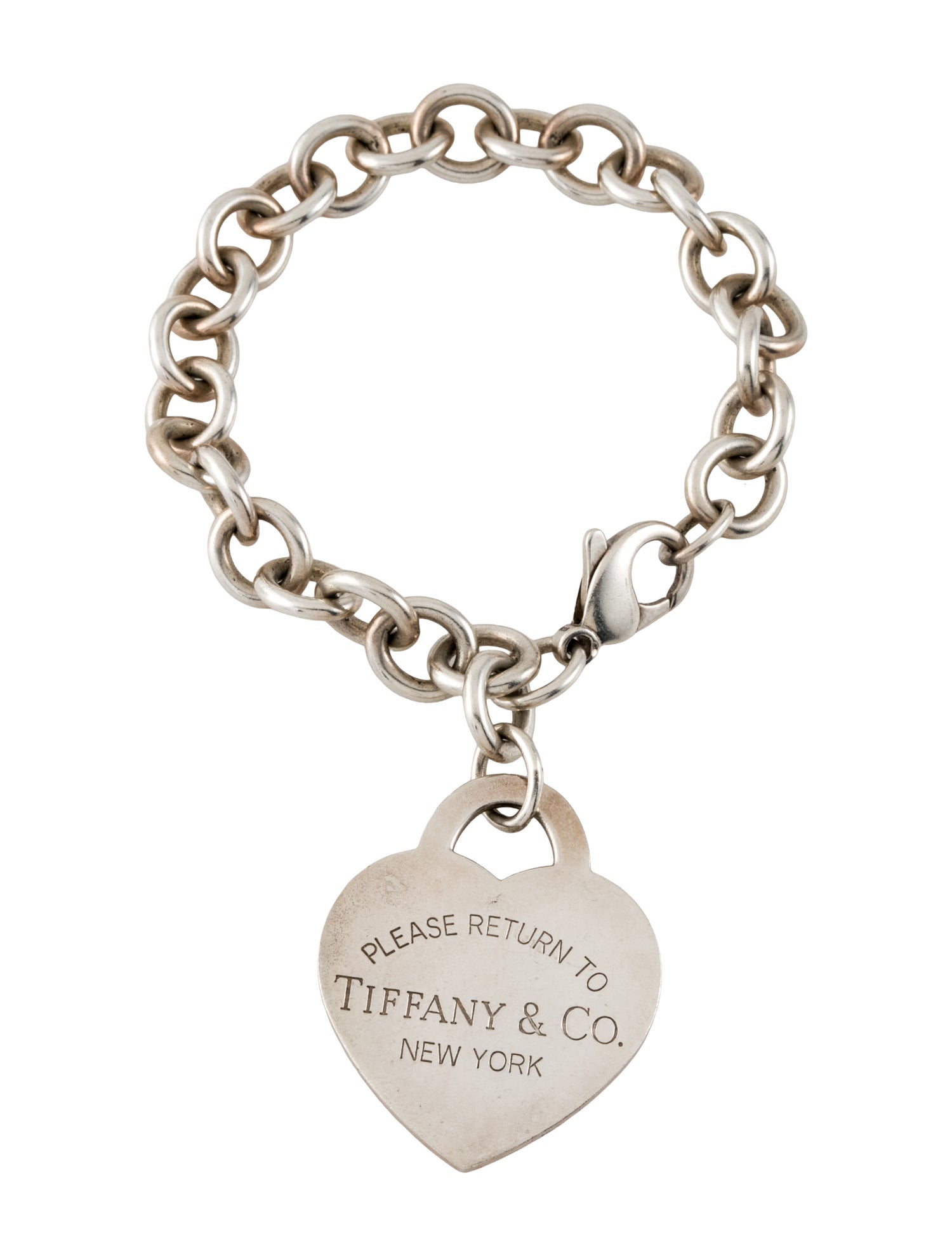 Tiffany & Co. Extra Large Heart Tag Link Charm Bracelet
