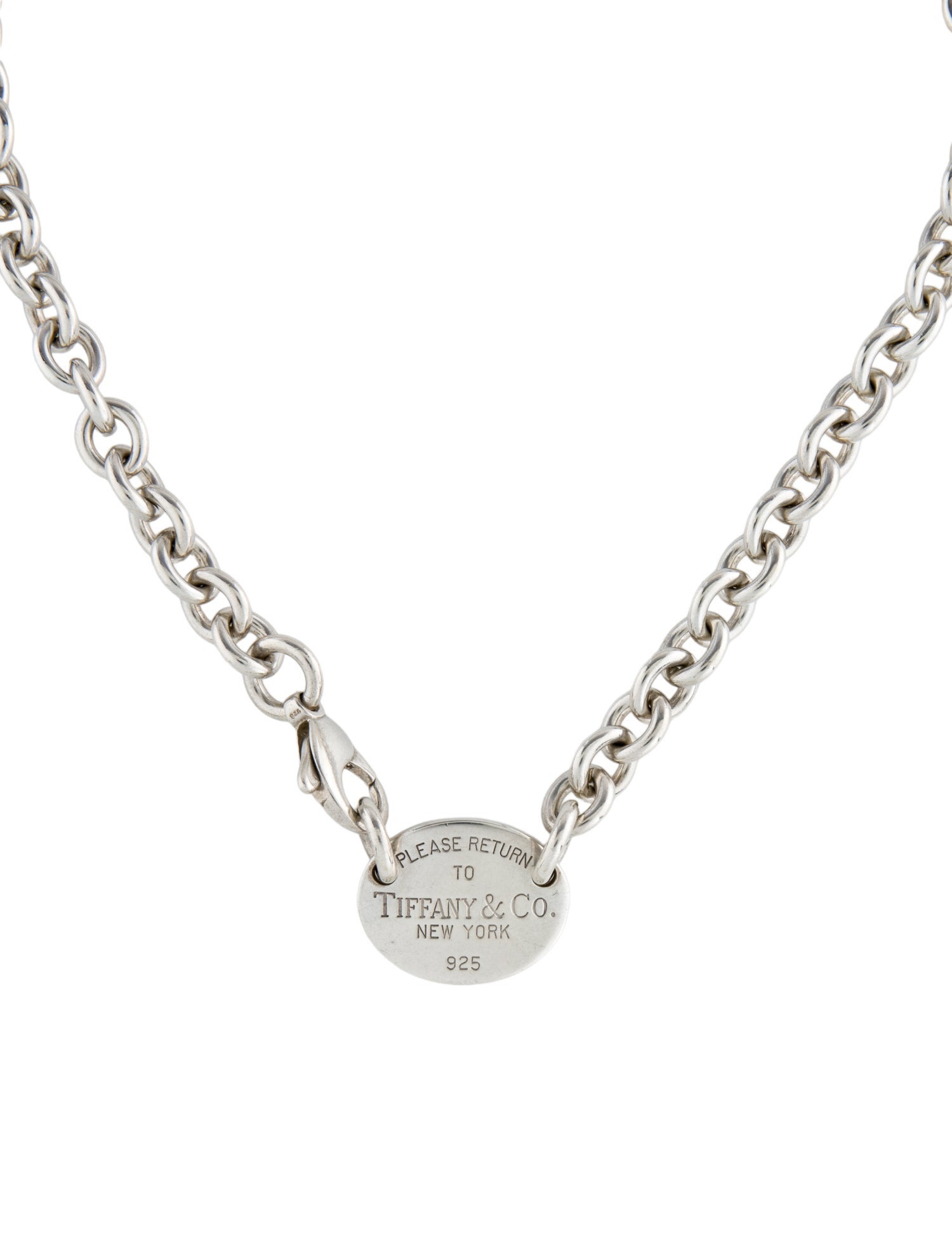 Tiffany & Co. Oval Tag Choker Necklace~
