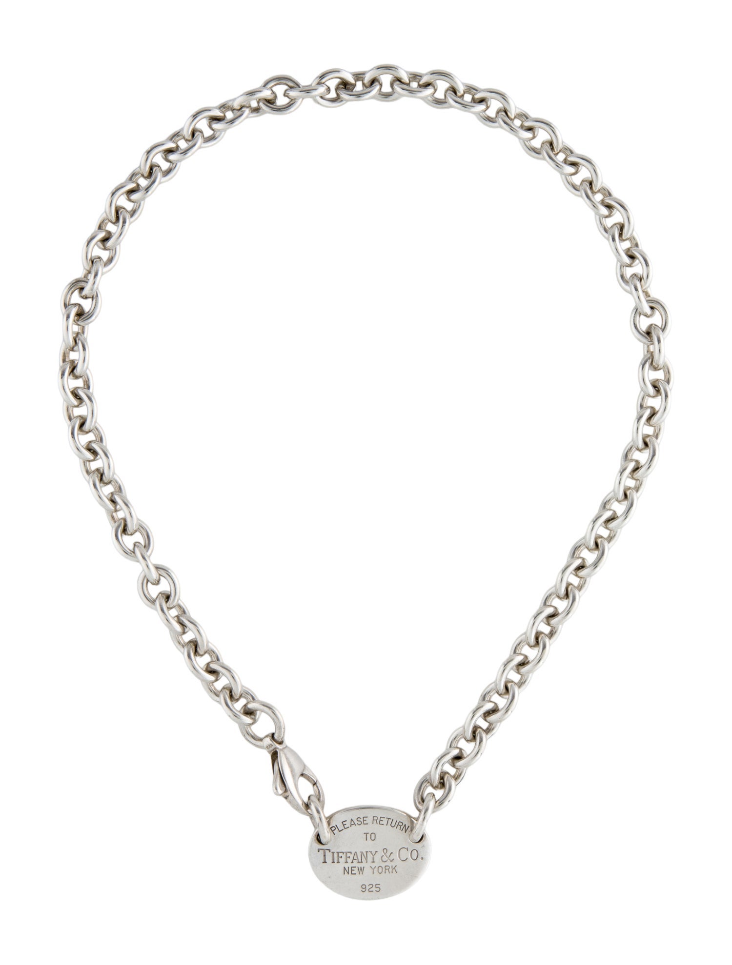 Tiffany & Co. Oval Tag Choker Necklace~