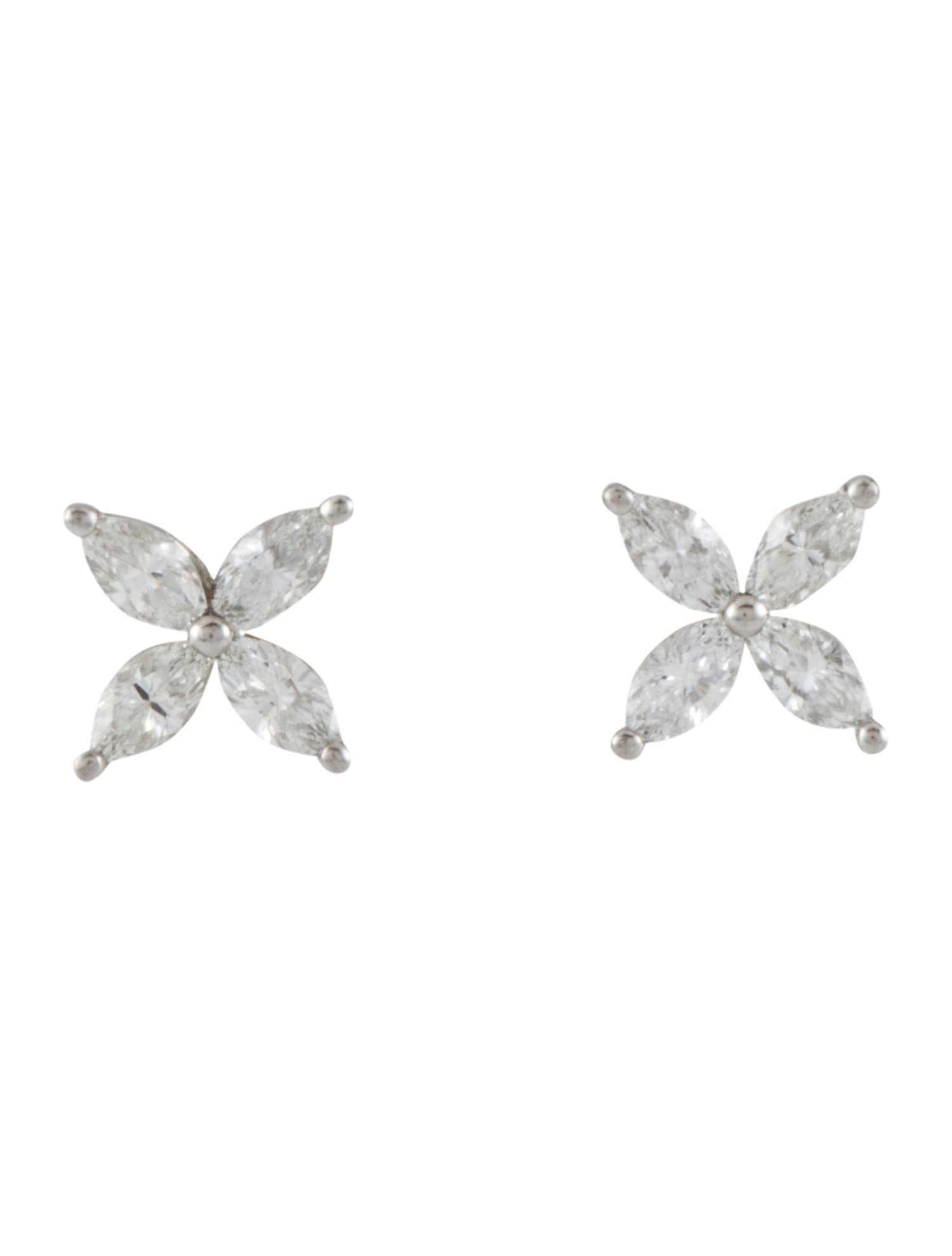 Tiffany & Co. Platinum Diamond Victoria Stud Earrings