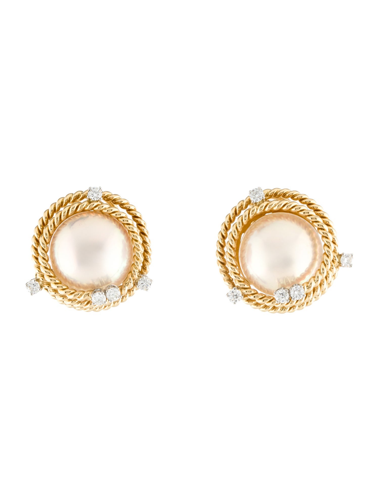 Tiffany & Co. Vintage Pearl & Diamond Earclips