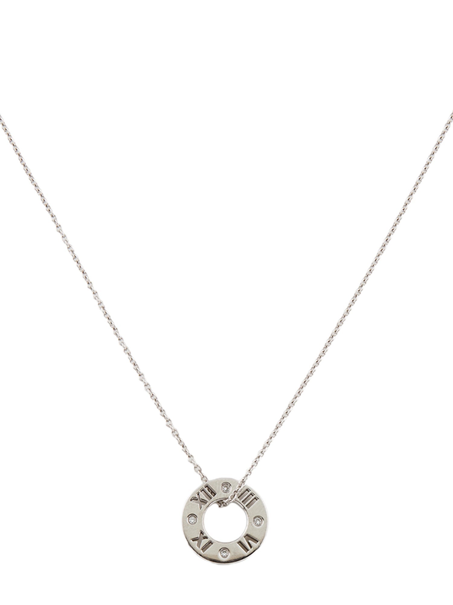 Tiffany & Co. 18K Diamond Pierced Atlas Pendant Necklace