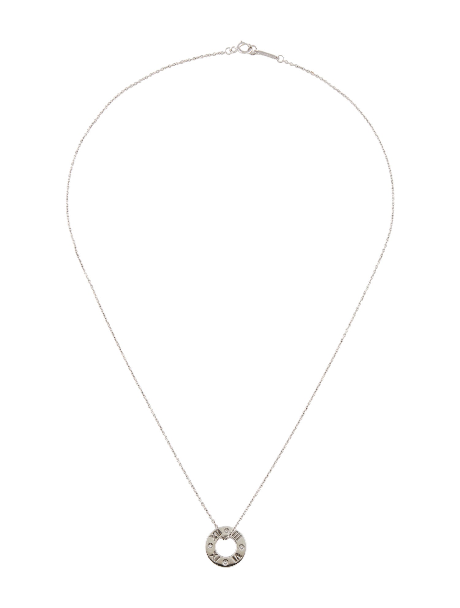 Tiffany & Co. 18K Diamond Pierced Atlas Pendant Necklace