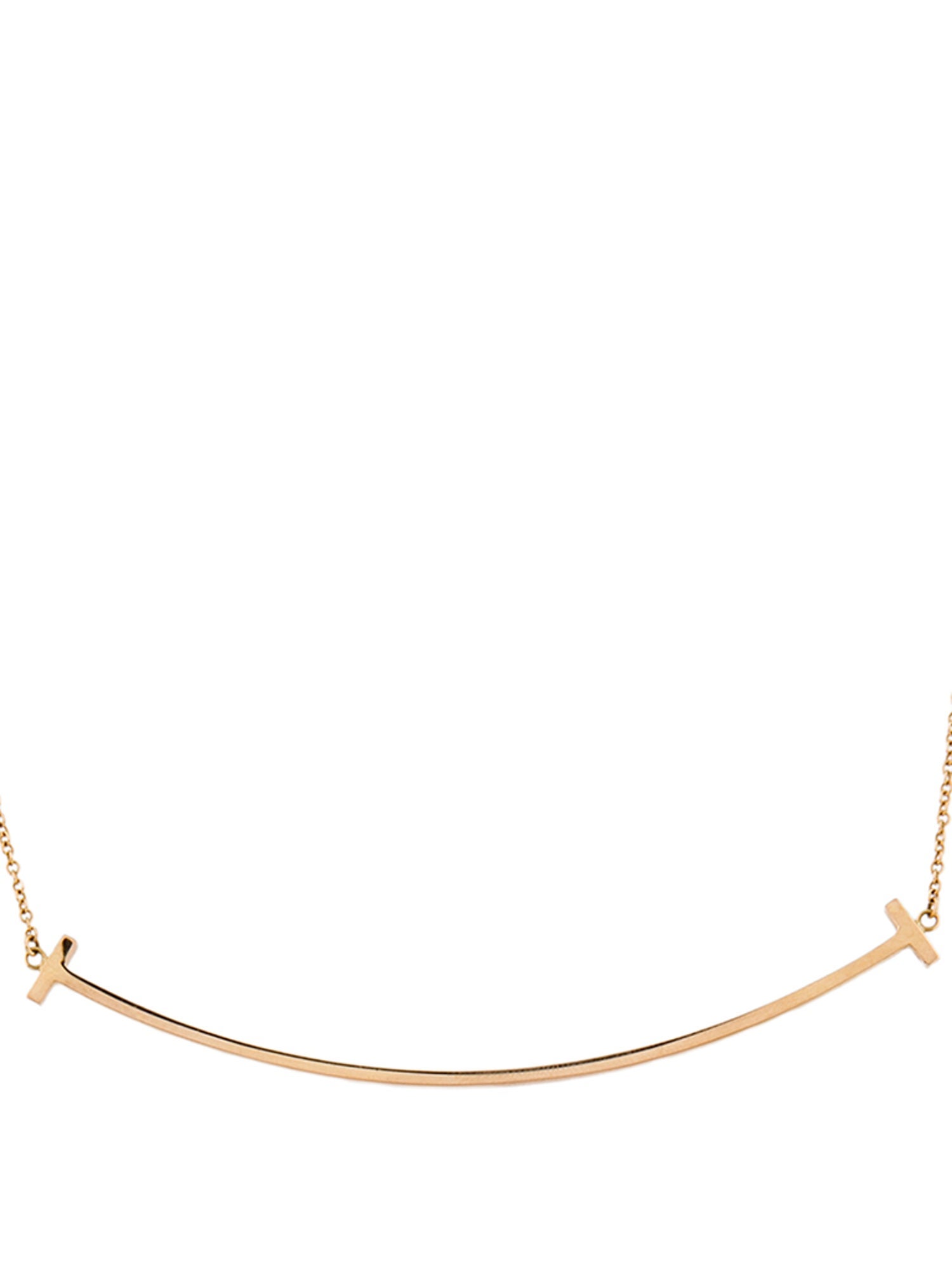 Tiffany & Co. 18K T Smile Large Pendant Necklace