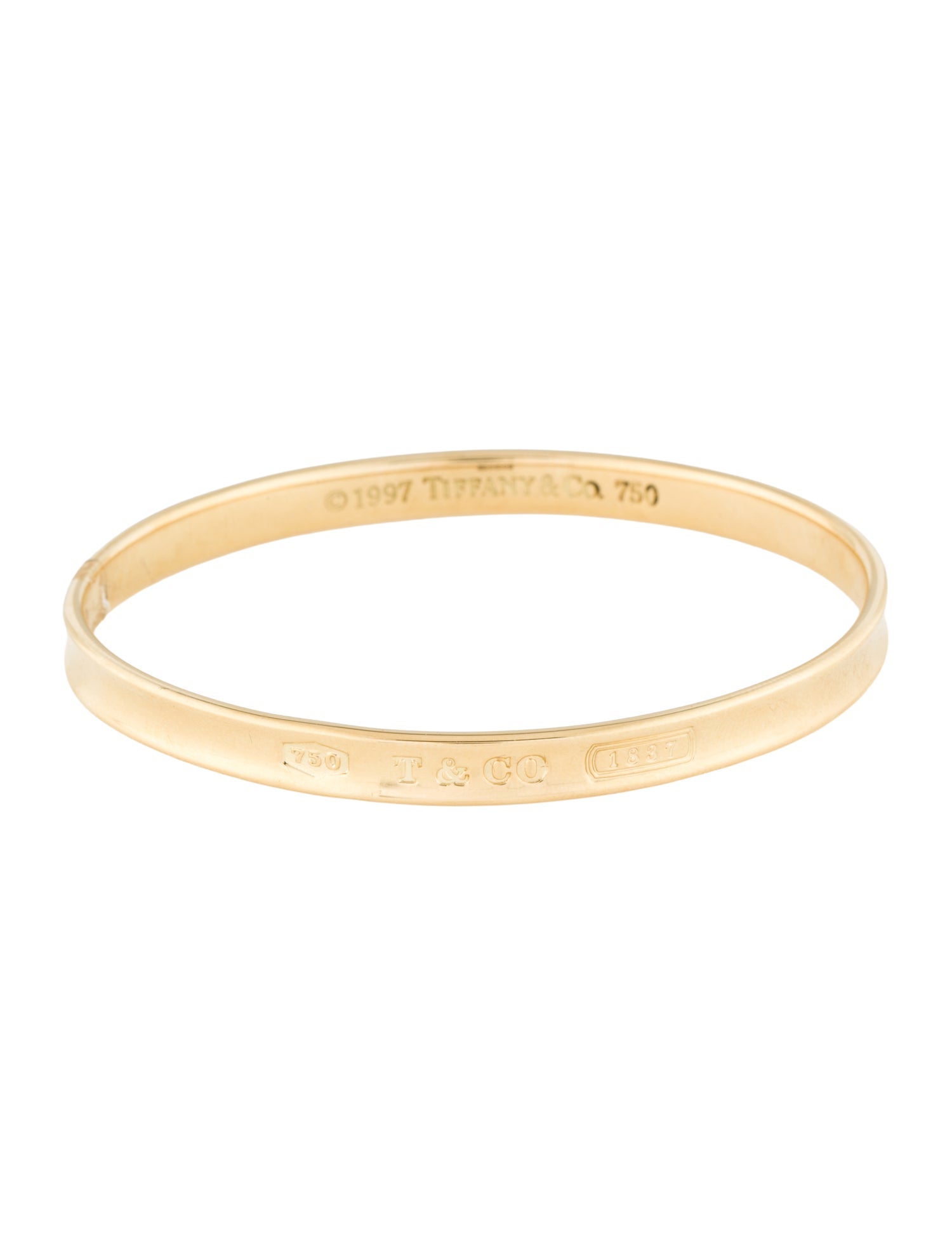 Tiffany & Co. Vintage 18K 1837 Narrow Bangle Bracelet