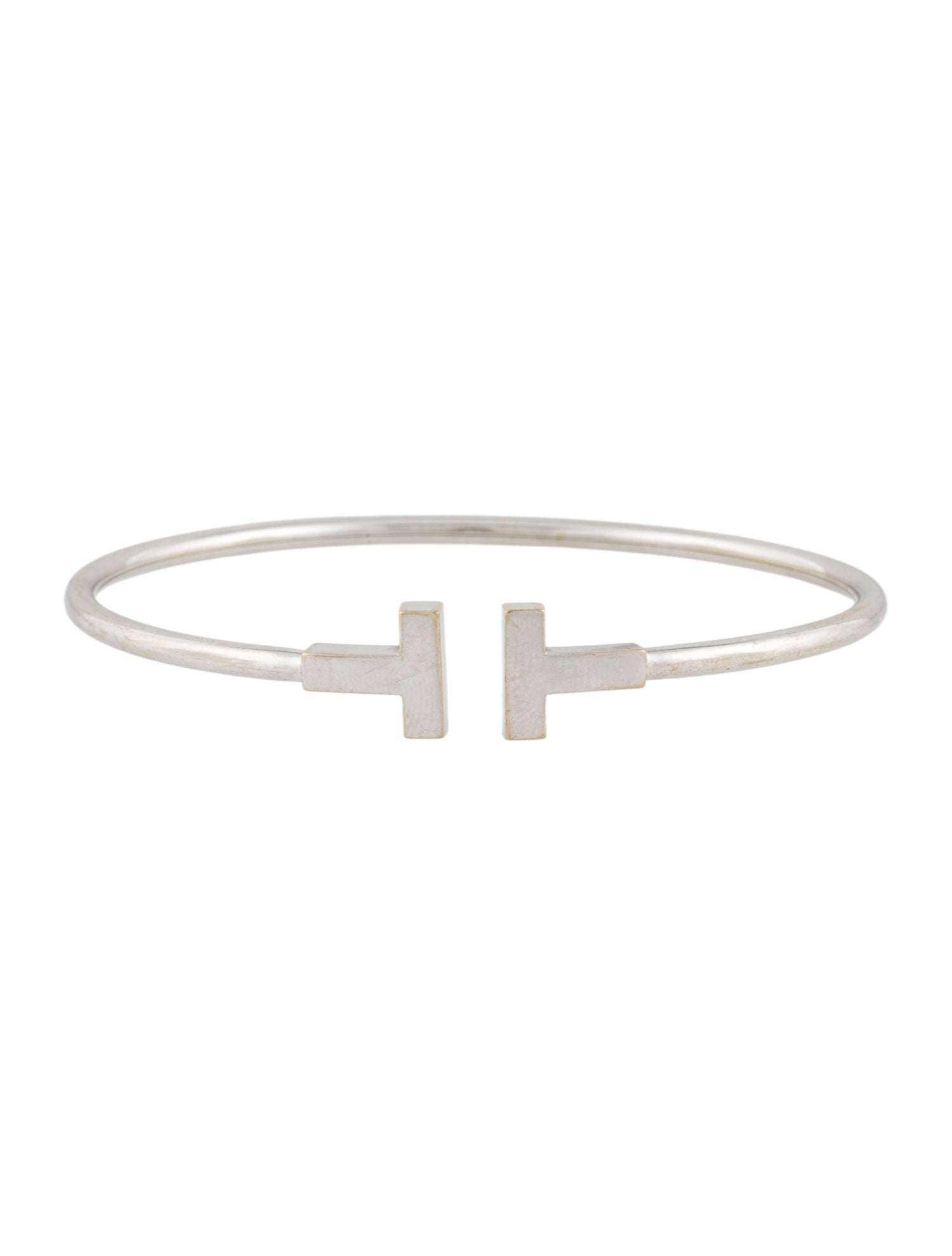 Tiffany & Co. 18K Narrow T Wire Bracelet