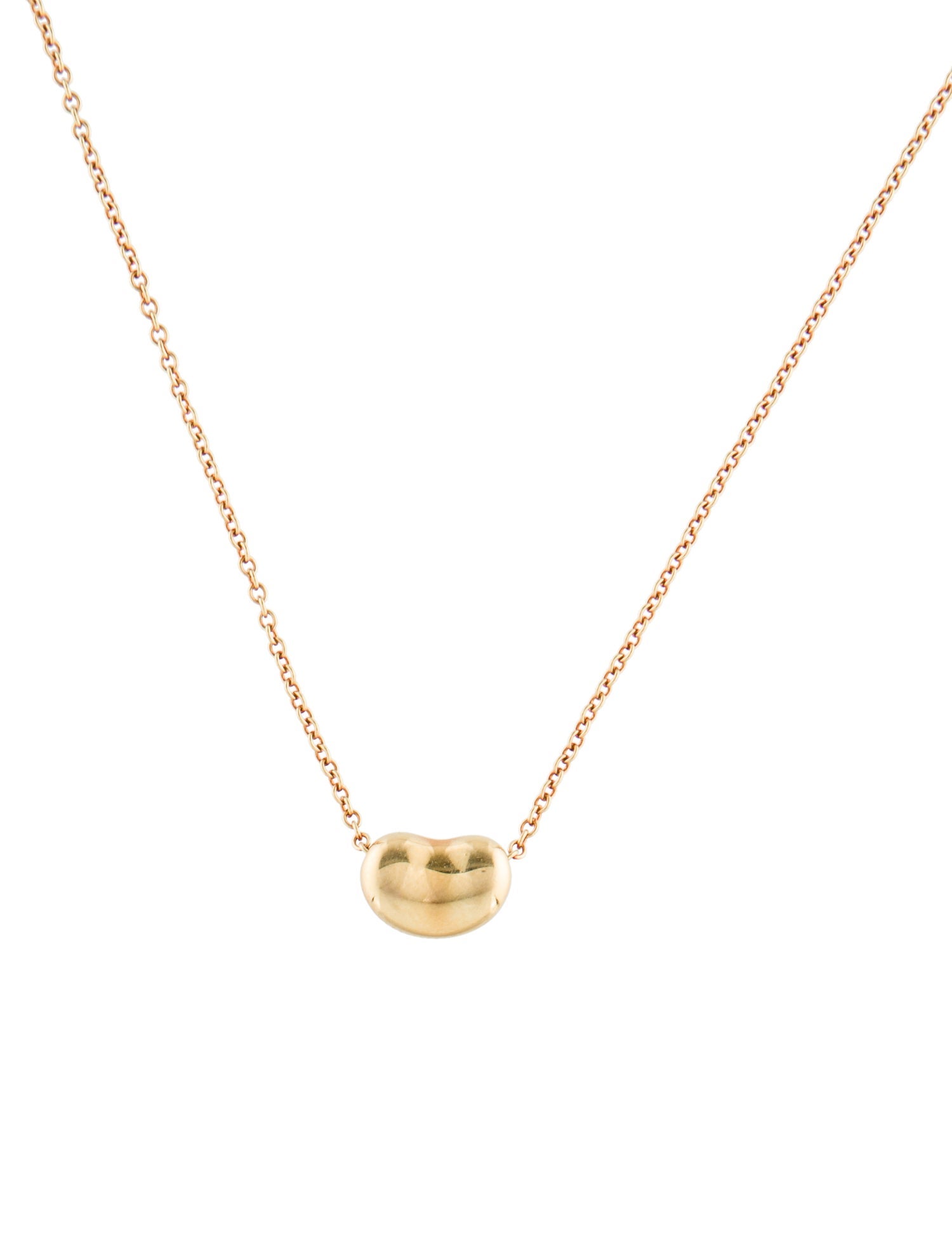 Tiffany & Co. 18K Bean Design Pendant Necklace