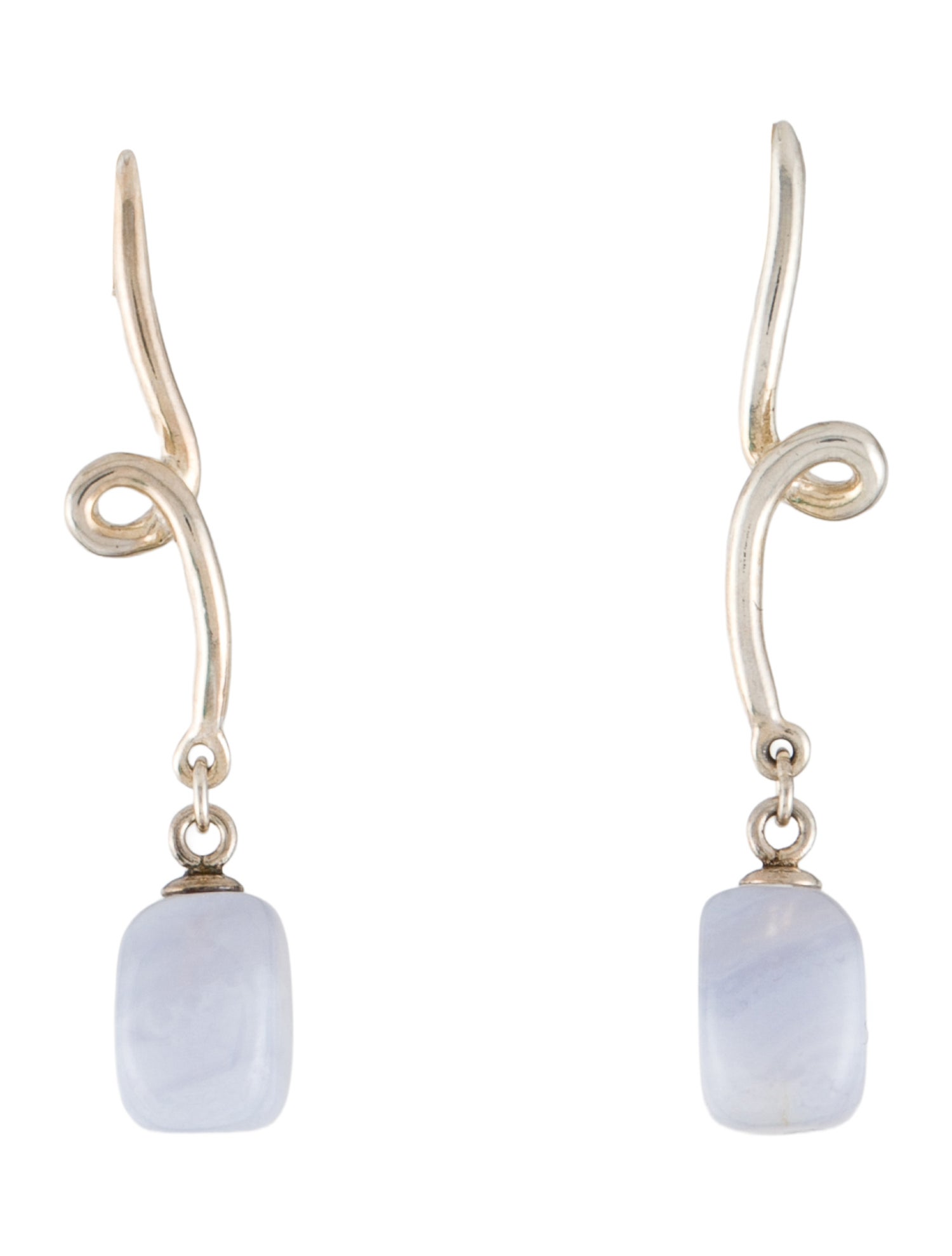 Tiffany & Co. Blue Lace Agate Twist Drop Earrings