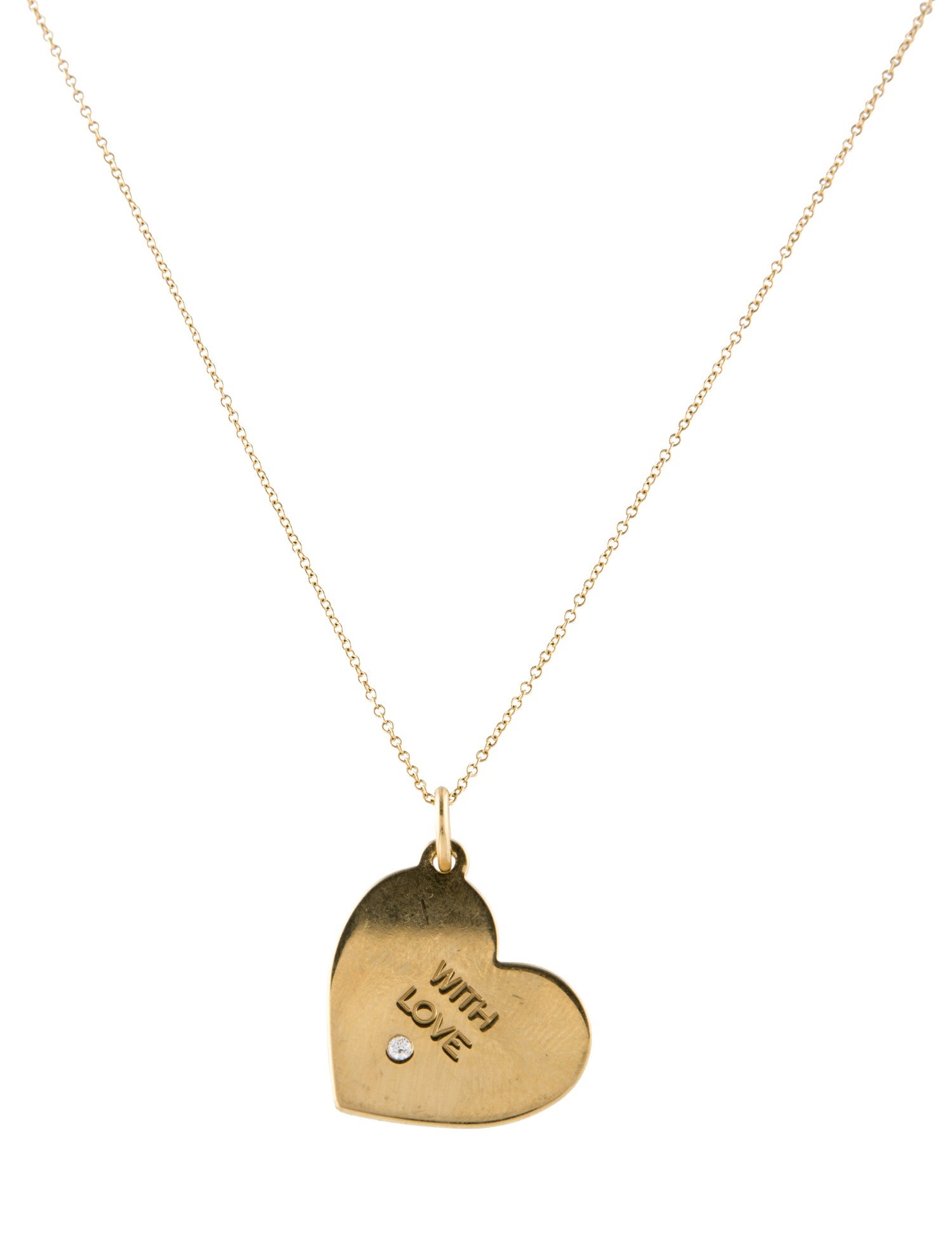 Tiffany & Co. 18K Diamond Heart Pendant Necklace