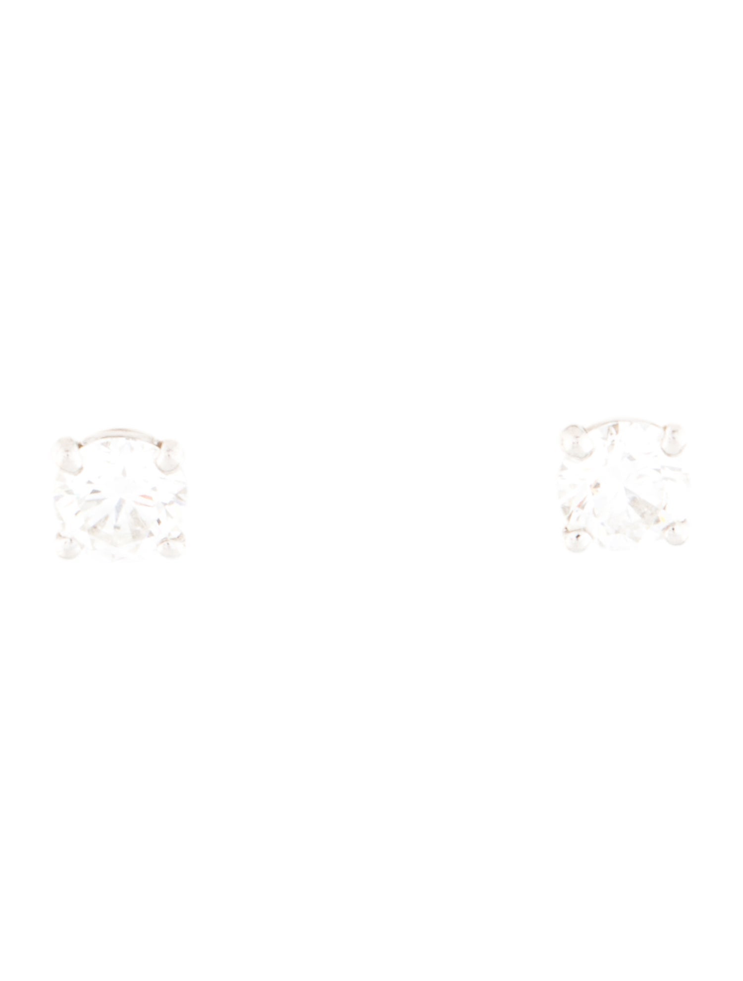 Tiffany & Co. Platinum Diamond Solitaire Stud Earrings