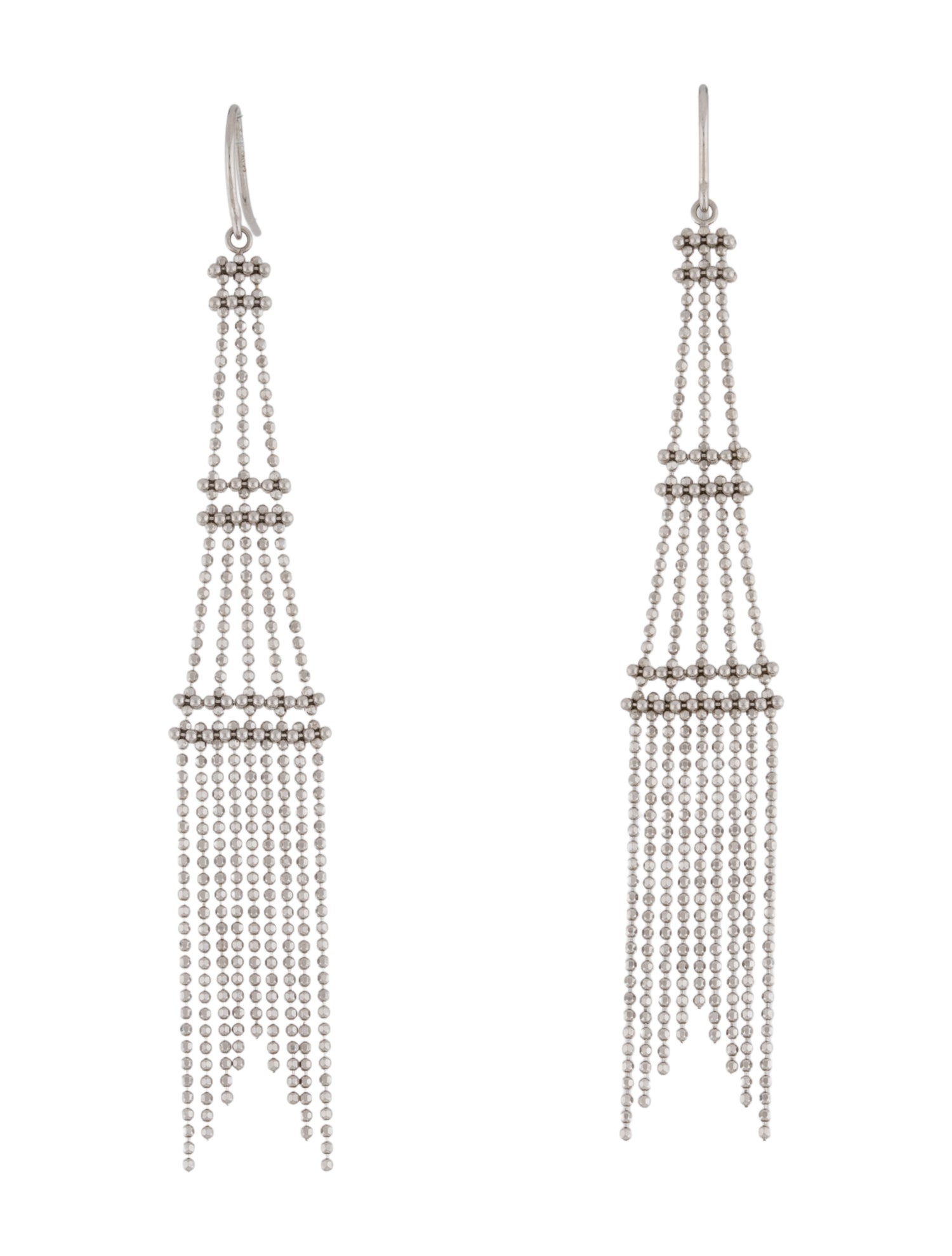 Tiffany & Co. 18K Beaded Fringe Tower Earrings