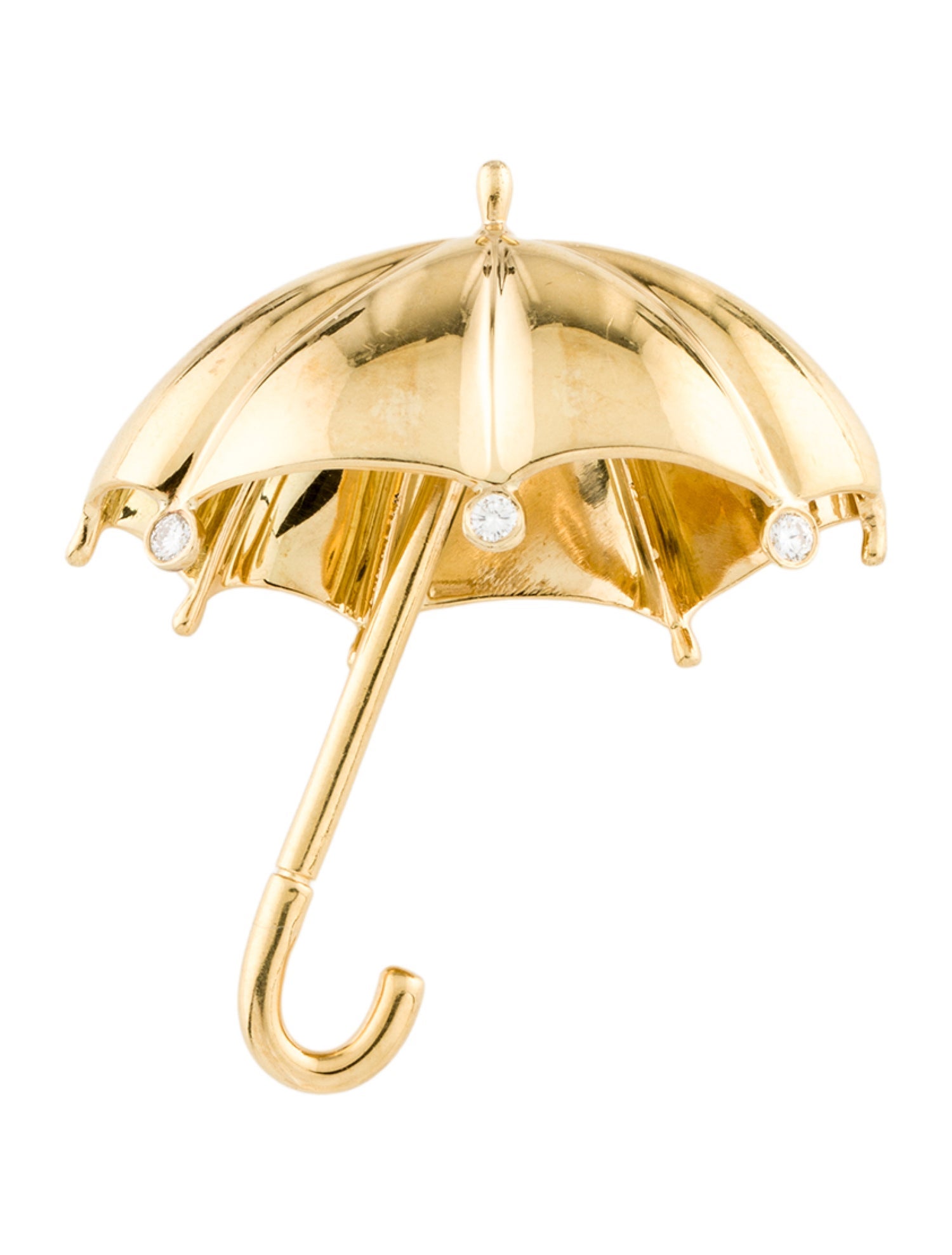 Tiffany & Co. 18K Diamond Umbrella Brooch