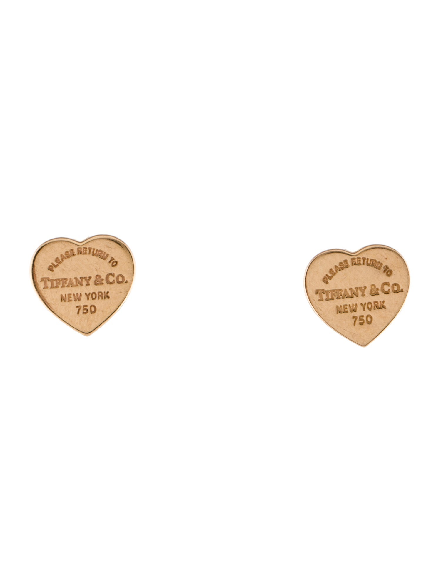 Tiffany & Co. 18K Heart Tag Stud Earrings