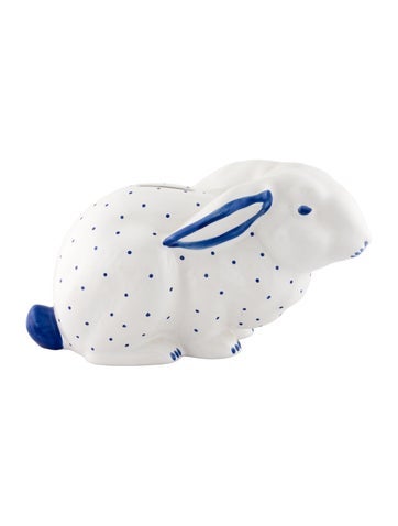 Pre-owned Tiffany & Co Ceramic Bunny Coin Bank In Multi