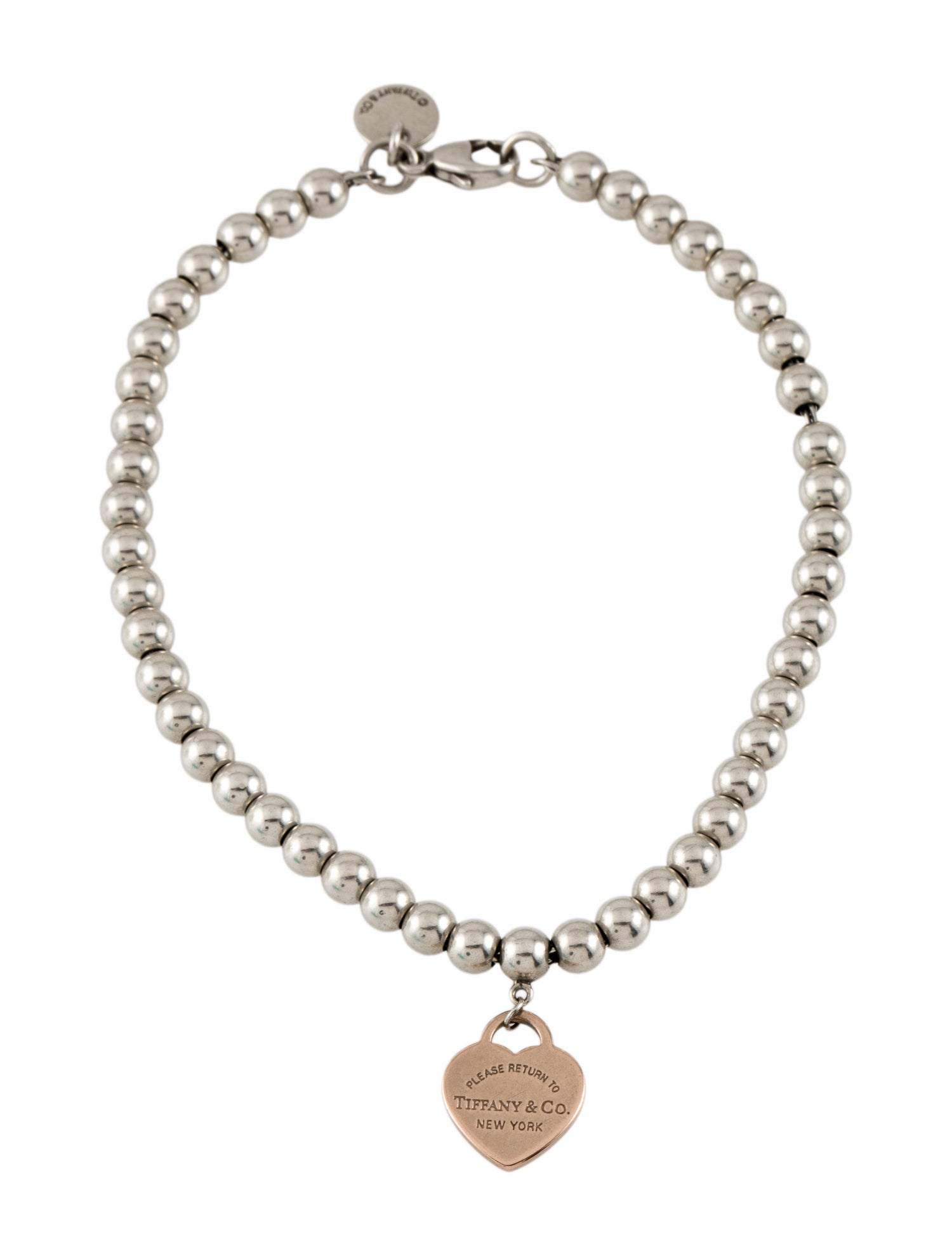 Tiffany & Co. Two-Tone Heart Tag Bead Bracelet