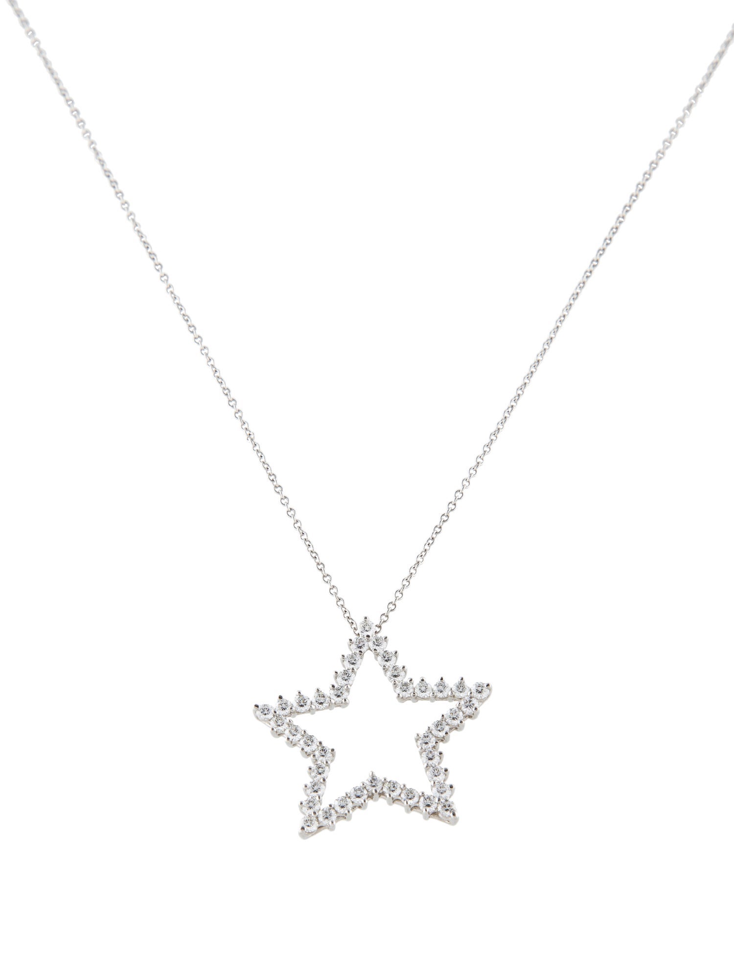 Tiffany & Co. Platinum 1.20ctw Diamond Star Pendant Necklace