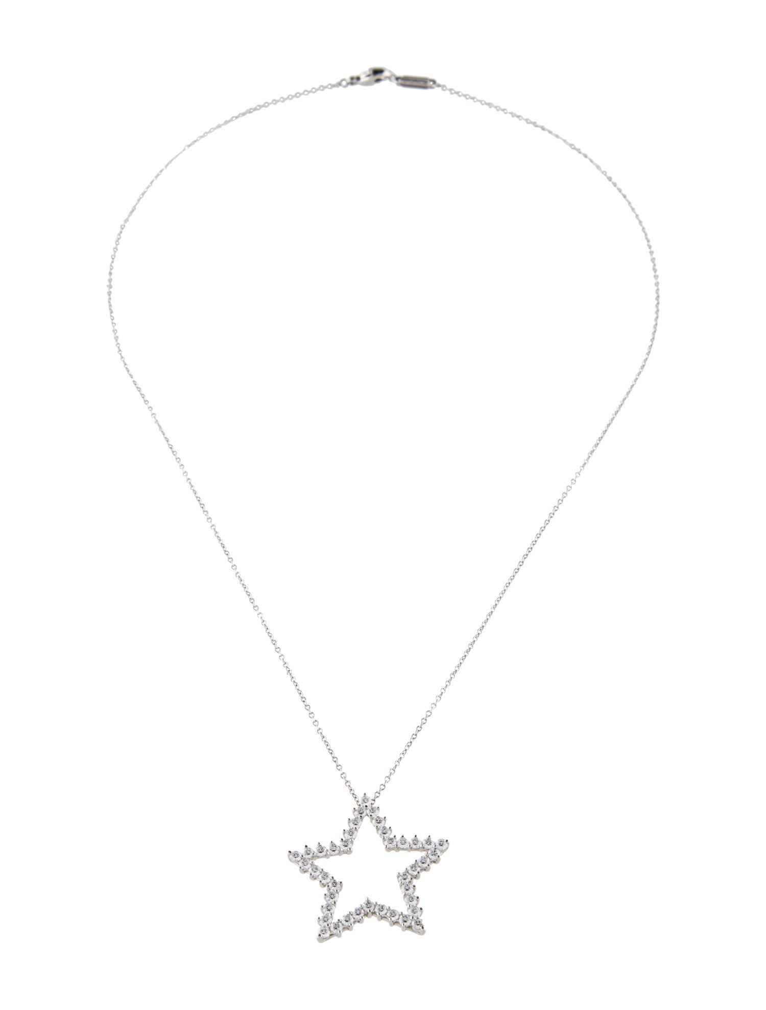 Tiffany & Co. Platinum 1.20ctw Diamond Star Pendant Necklace