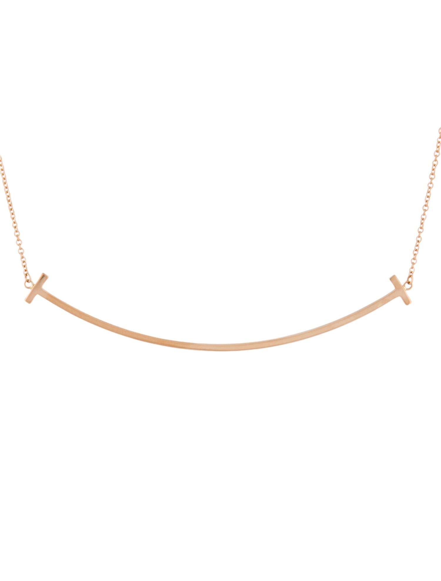 Tiffany & Co. 18k T Smile Large Pendant Necklace