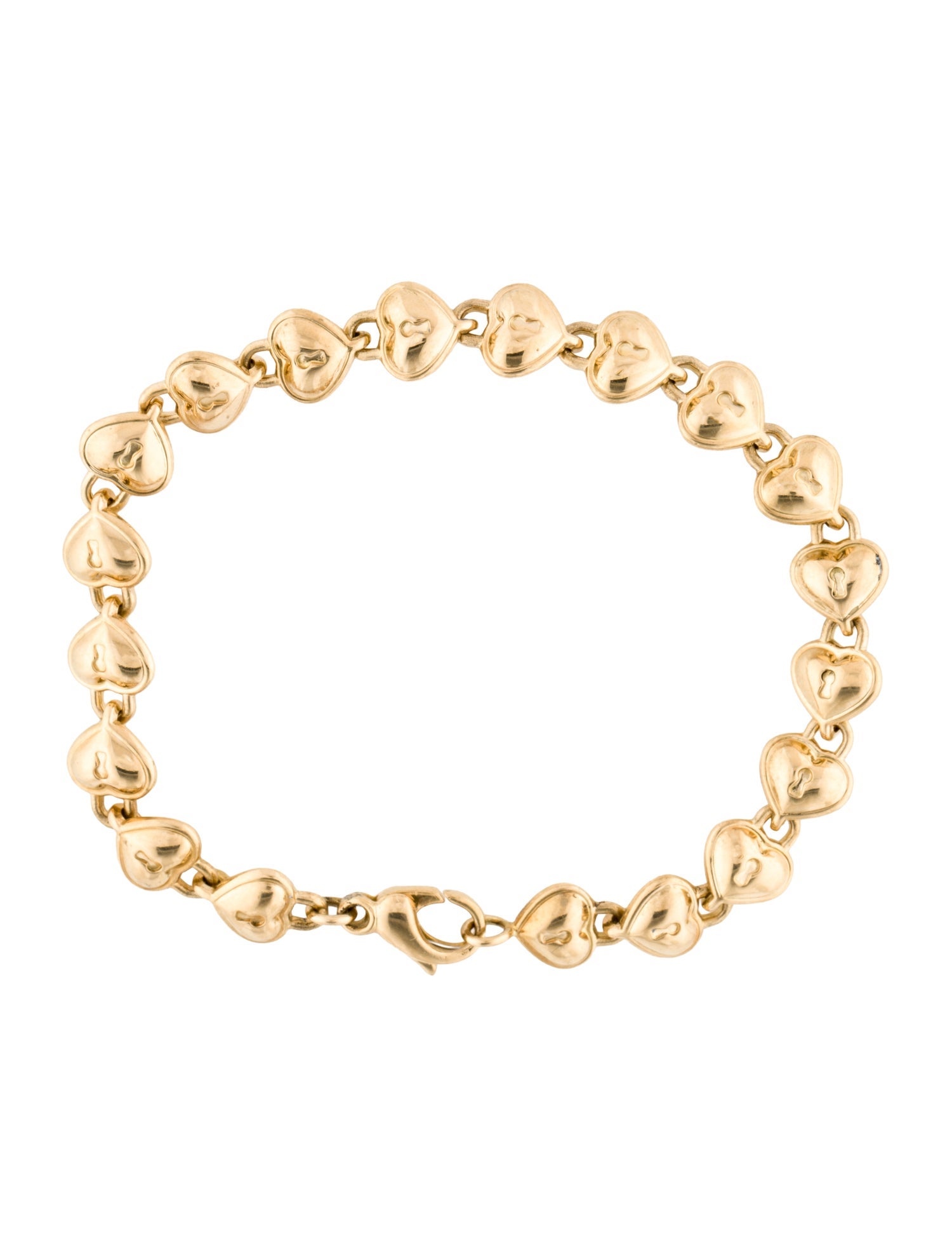 Tiffany & Co. 18K Heart Lock Link Bracelet