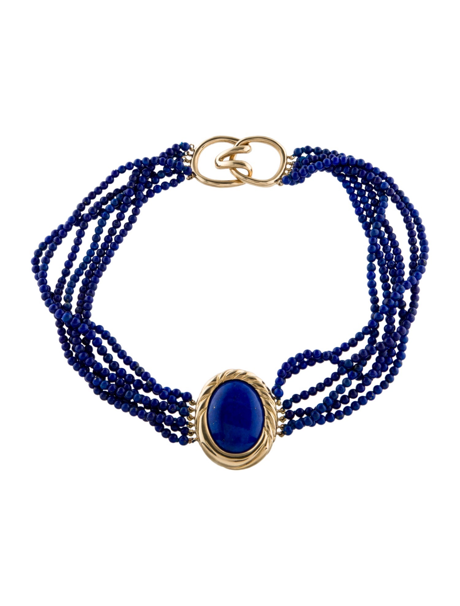 Tiffany & Co. Vintage 18K Lapis Lazuli Multistrand Beaded Choker Necklace