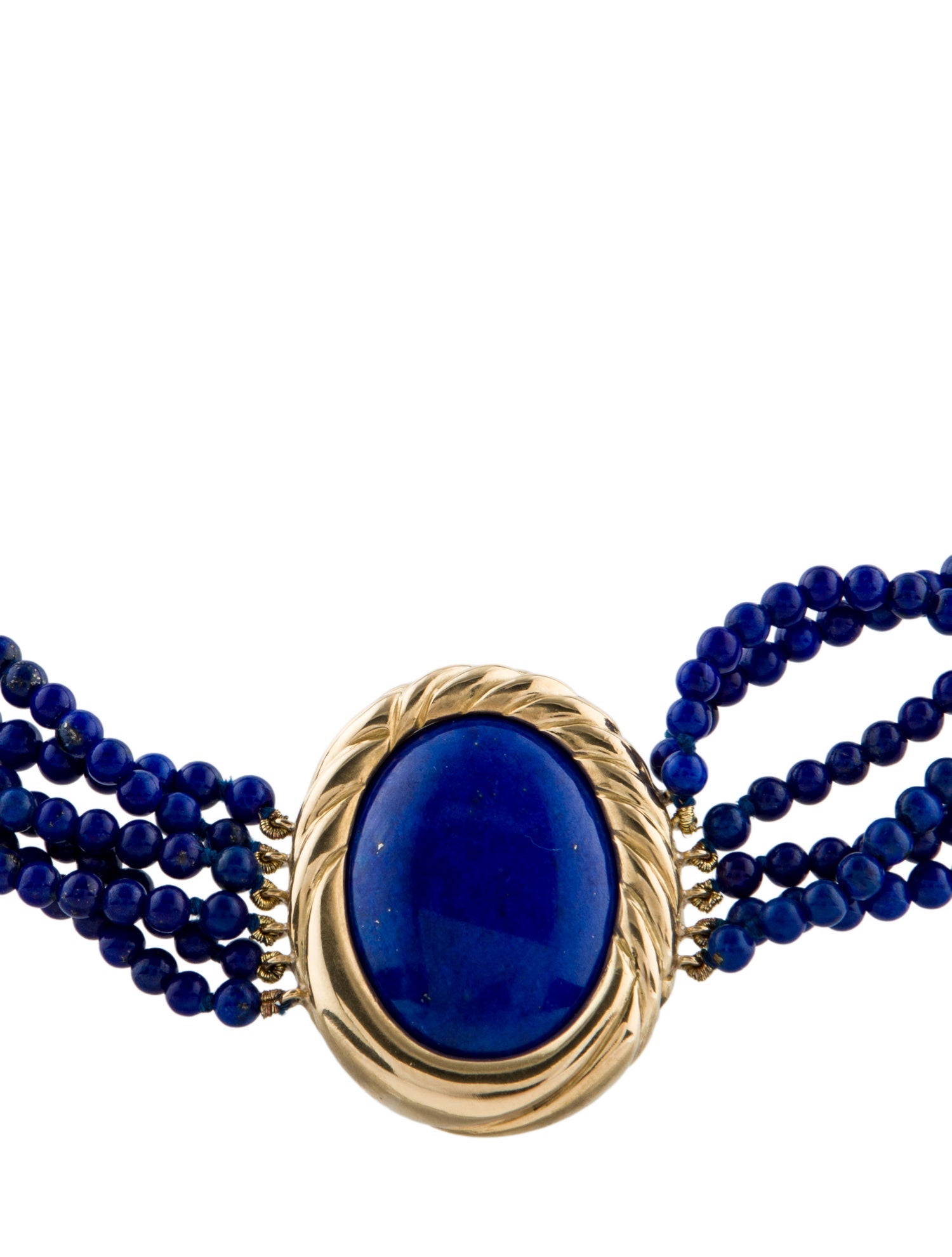 Tiffany & Co. Vintage 18K Lapis Lazuli Multistrand Beaded Choker Necklace