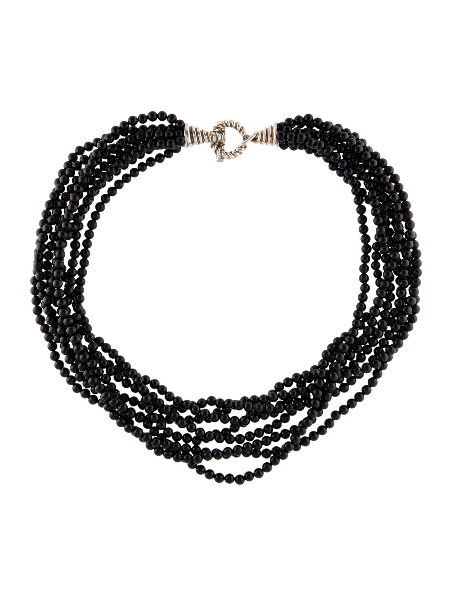 Tiffany & Co. Onyx Beaded Multistrand Necklace