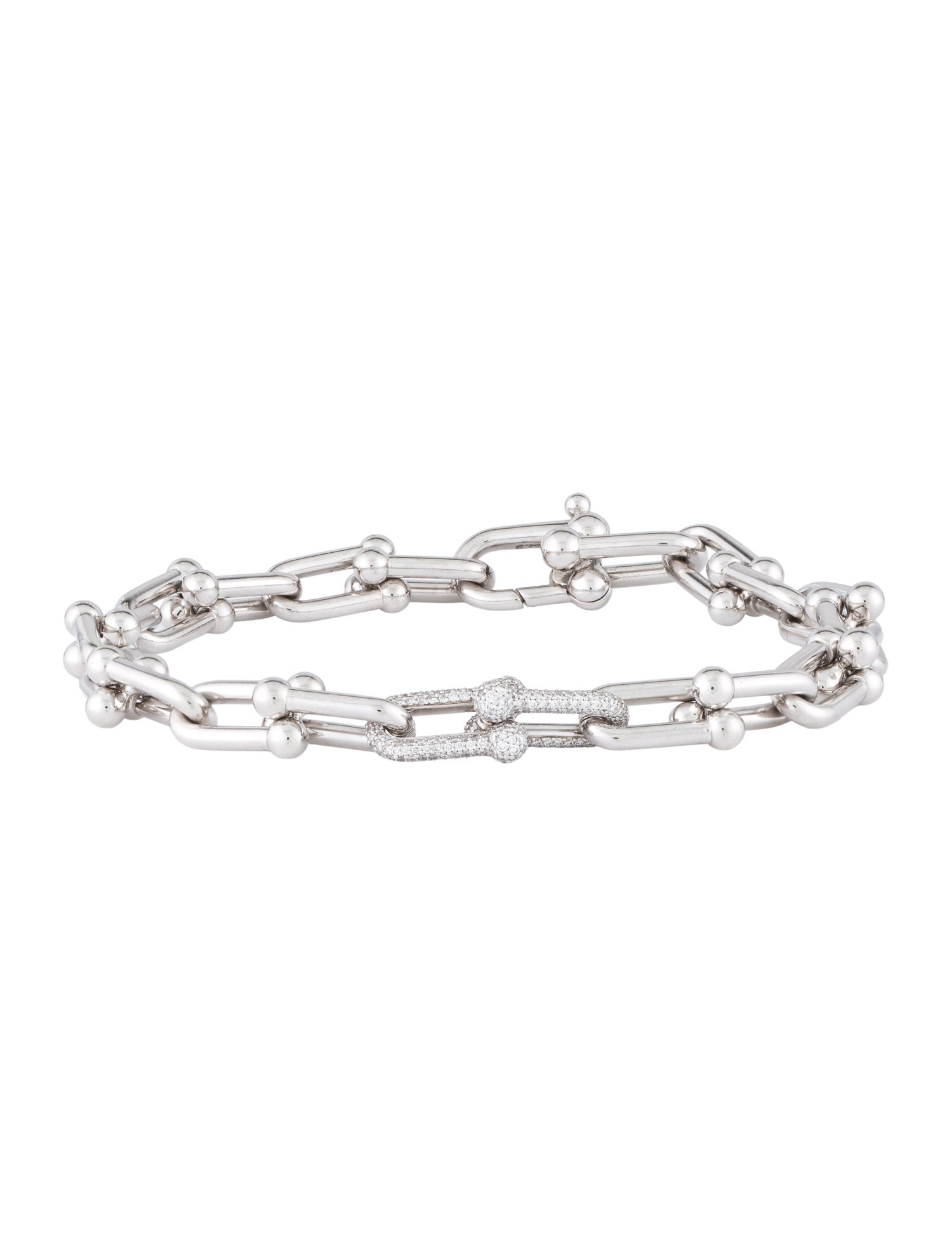 Tiffany & Co. 18K Diamond Medium Link Bracelet