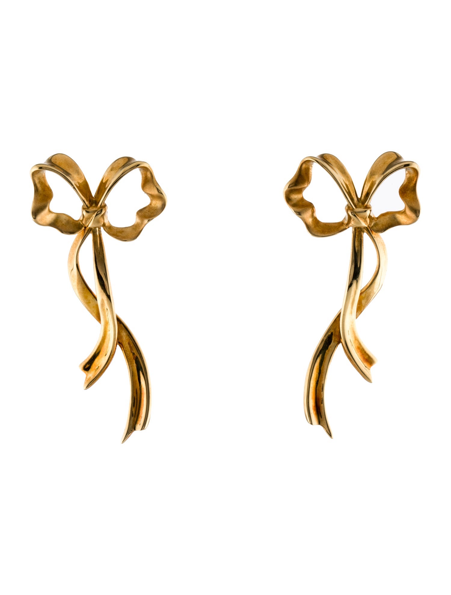 Tiffany & Co. Vintage 18K Bow Drop Earrings