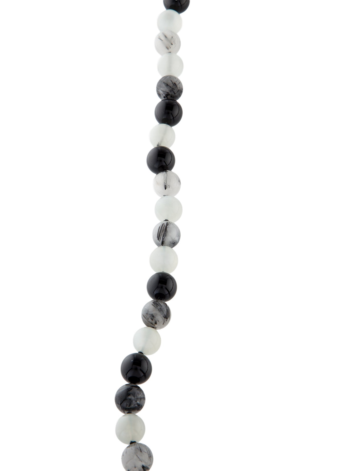 Tiffany & Co. Onyx, Moonstone & Tourmalinated Quartz Bead Necklace