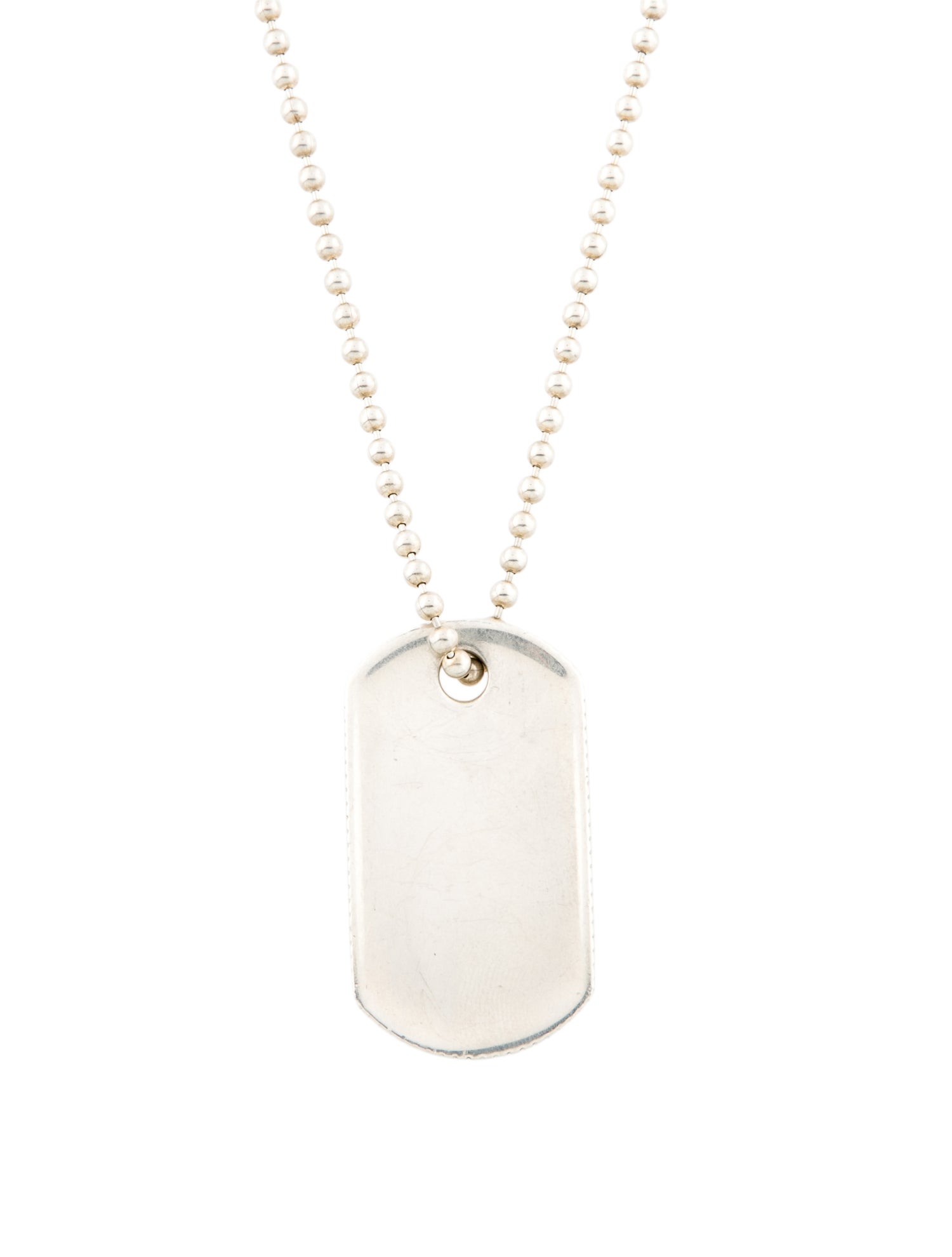 Tiffany & Co. Coin Edge Dog Tag Pendant Necklace