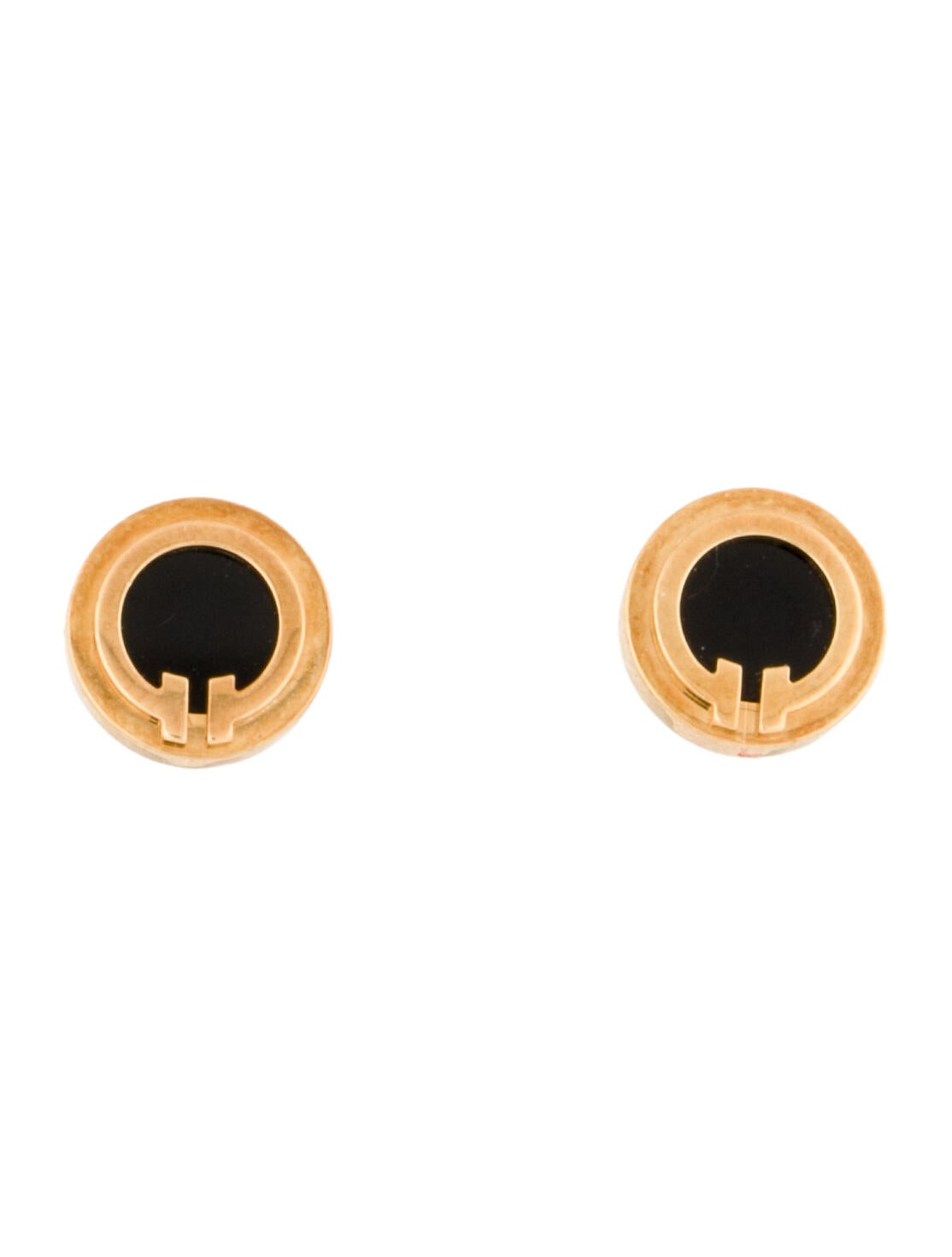 Tiffany & Co. 18K Onyx Circle Earrings