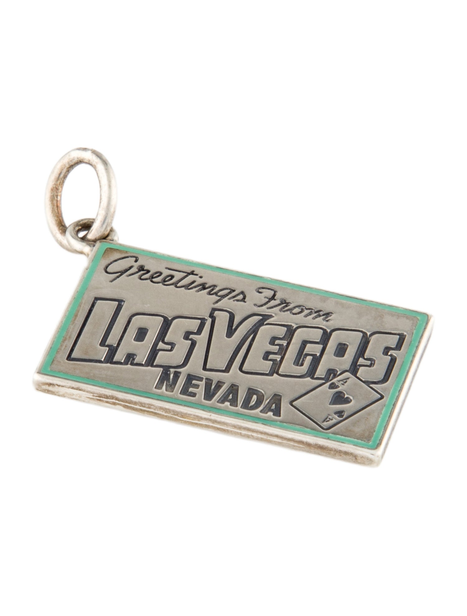 Tiffany & Co. Enamel 'Greetings From Las Vegas' Postcard Charm