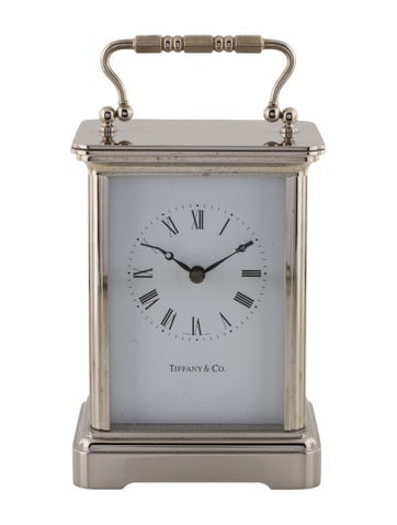 Pre-owned Tiffany & Co . Brass Carriage Clock In Silver